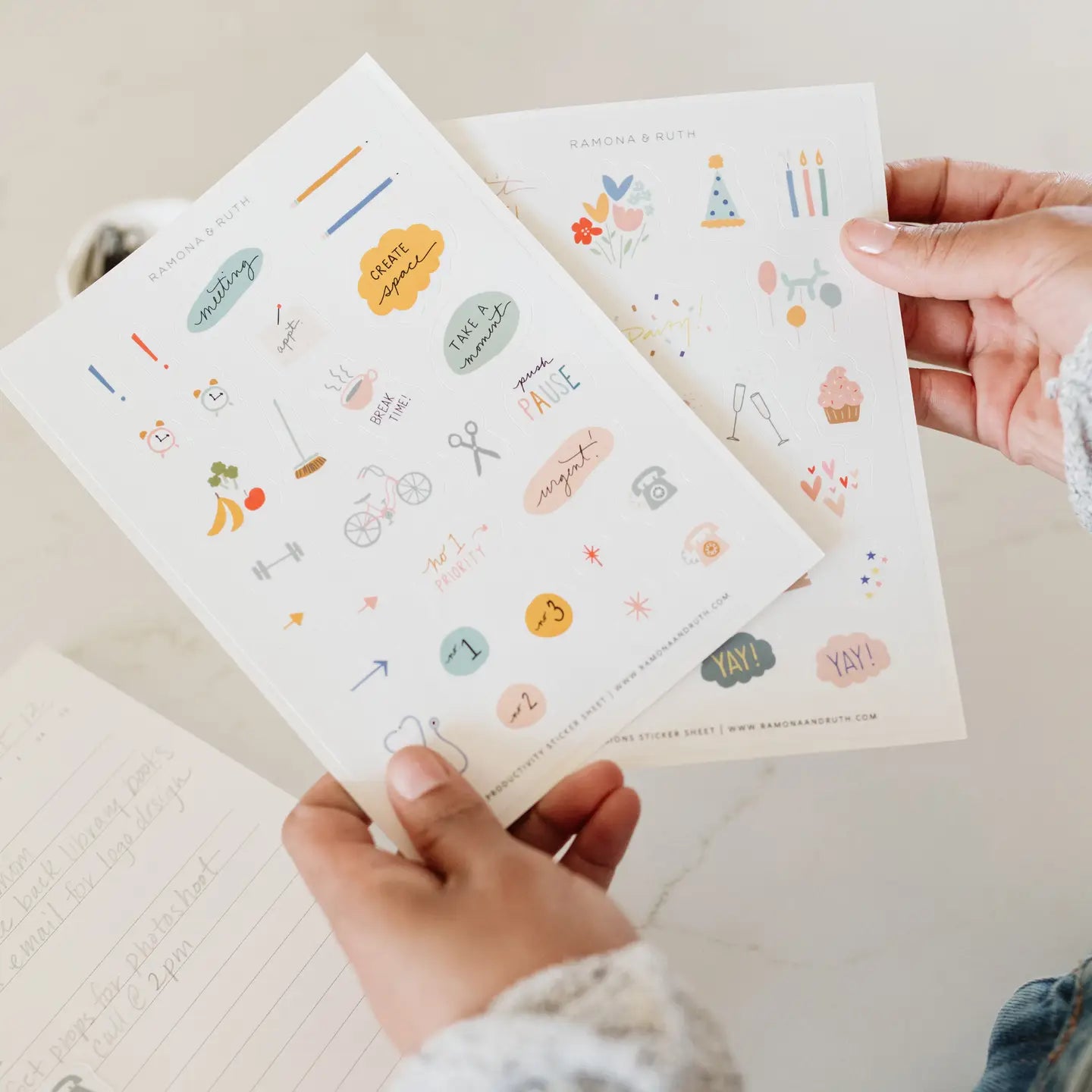 Mindfulness and lifestyle planner sticker set for daily spreads