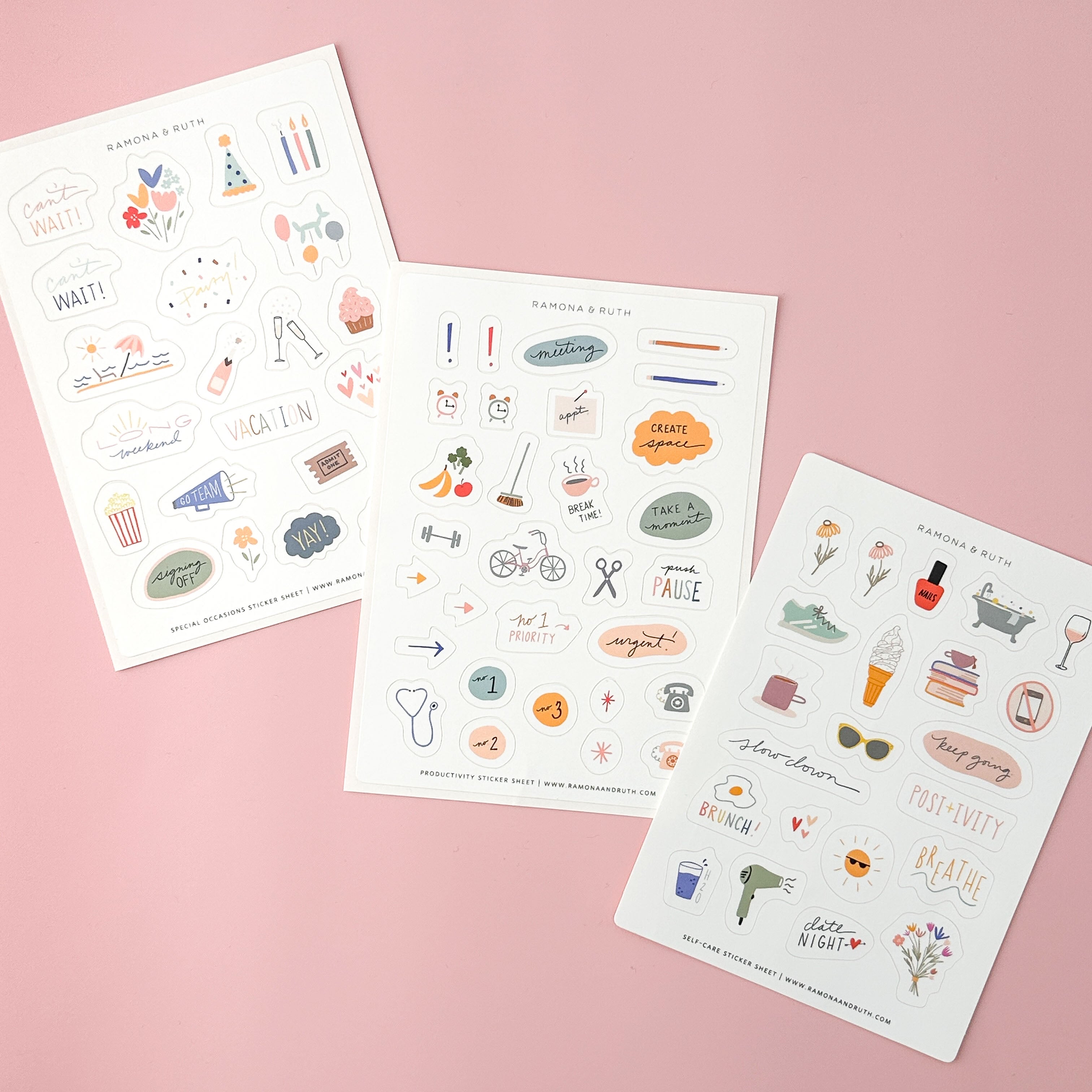Cute festive stickers for bullet journaling and calendar decoration