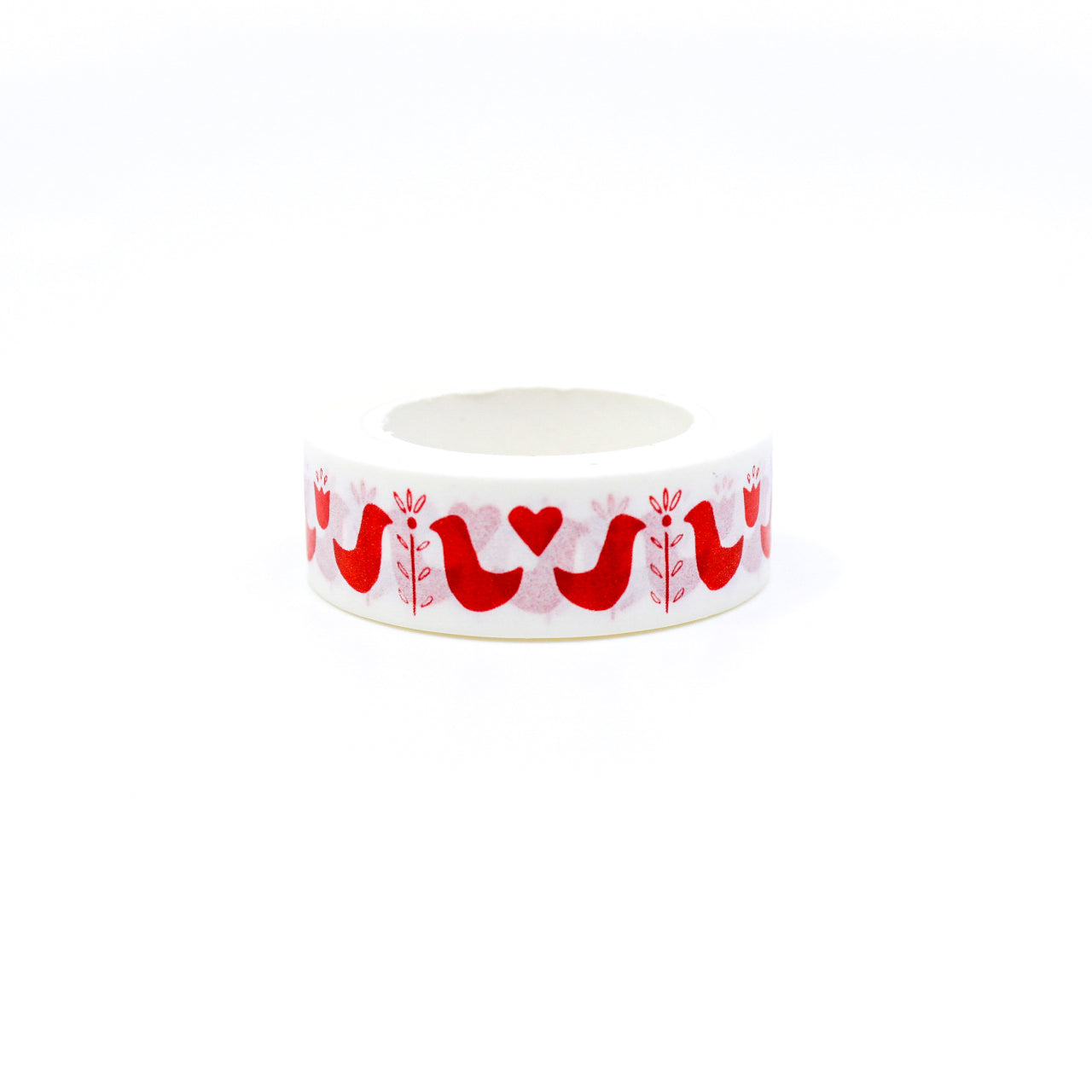 Enhance your crafts with our Red Modern Folk Bird Washi Tape, showcasing contemporary folk art-inspired bird motifs in a striking red hue. A creative addition to your projects. This tape is from Beve and sold at BBB Supplies Craft Shop.
