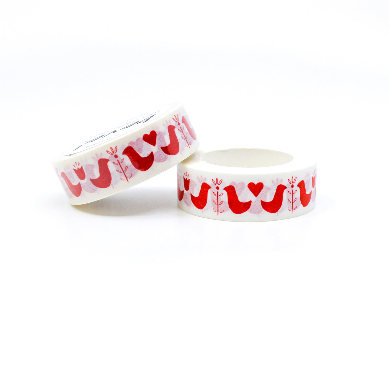 Enhance your crafts with our Red Modern Folk Bird Washi Tape, showcasing contemporary folk art-inspired bird motifs in a striking red hue. A creative addition to your projects. This tape is from Beve and sold at BBB Supplies Craft Shop.