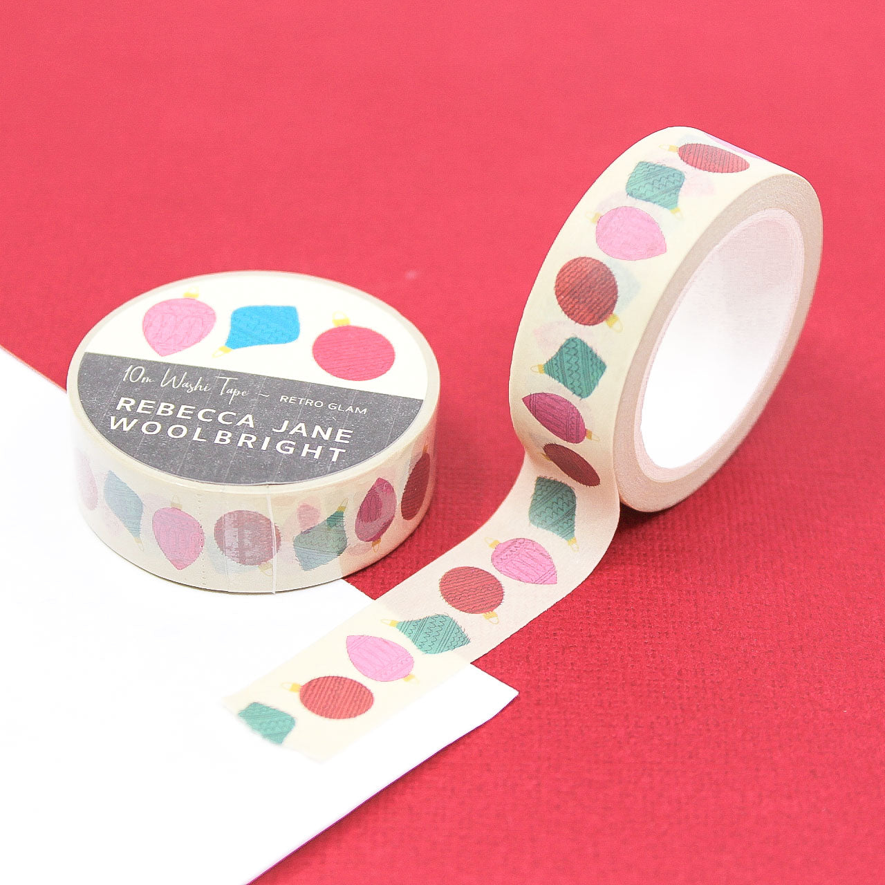 Vintage-inspired Christmas ornament washi tape for scrapbooking