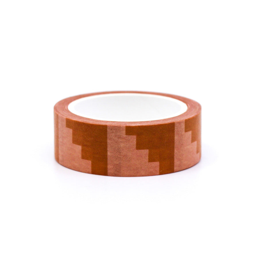 Retro Geometric Colorblock Steps Washi Tape featuring vibrant, interconnected shapes in a nostalgic design, adding a playful and lively touch to your crafting or planning endeavors. This tape is from Worthwhile Paper and sold at BBB Supplies Craft Shop.