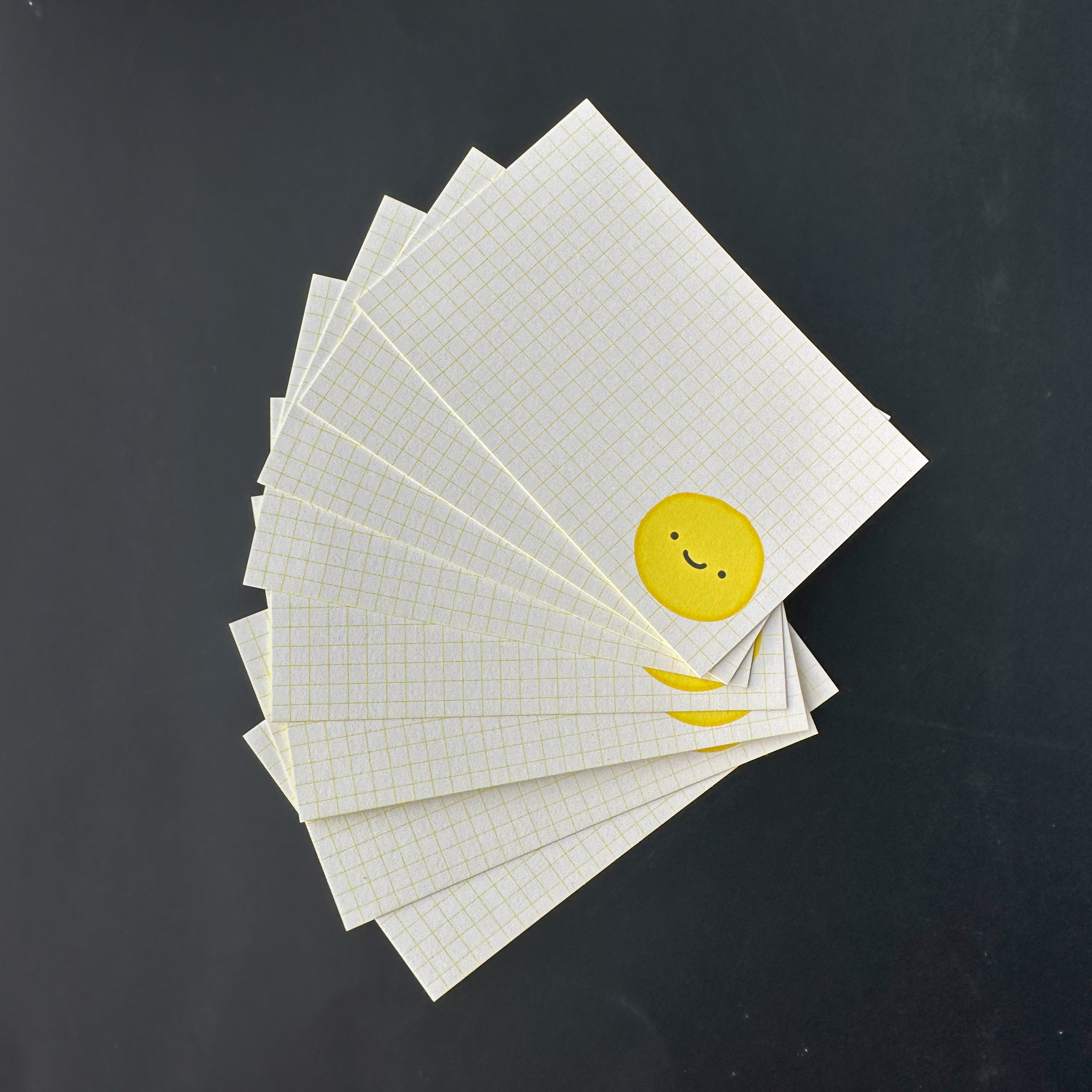 Mini Smiley Face Notecards with vibrant smiley designs, perfect for happy notes, thank-you cards, or gift tags. Fun and cheerful stationery for spreading joy.