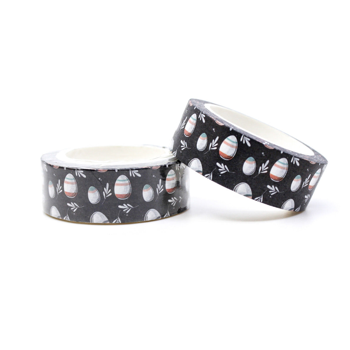 Black & White Easter Egg Washi Tape: Add a classic touch to your Easter crafts with this black and white Easter egg washi tape. Perfect for card-making, scrapbooking, and more. This tape is sold at BBB Supplies Craft Shop.