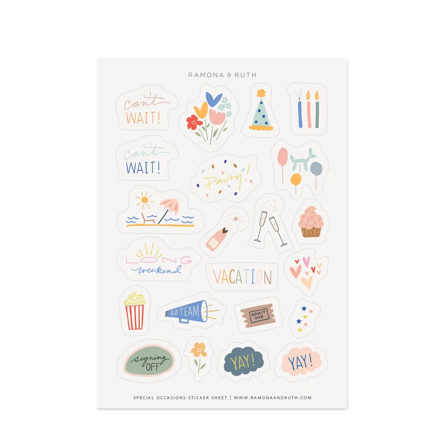 Fun planner stickers for birthdays, vacations, and special events