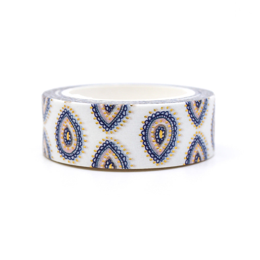Add a touch of whimsy to your crafts with this charming pastel paisley pattern washi tape. Perfect for adding a pop of color and style to journals, scrapbooks, and more. This tape is sold at BBB Supplies Craft Shop.