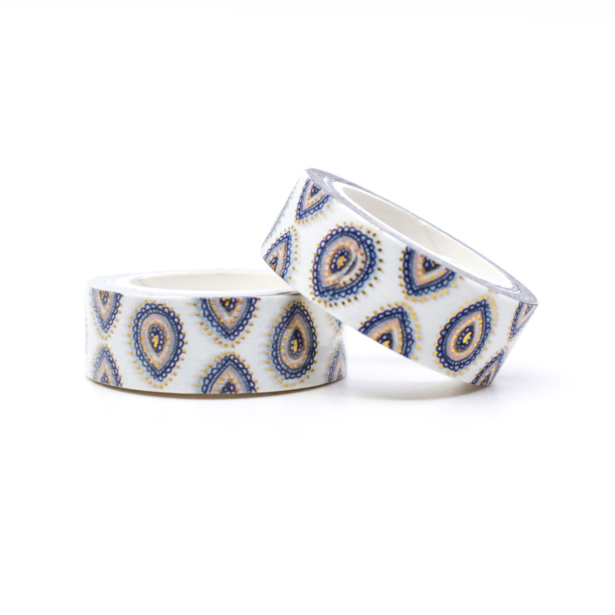 Add a touch of whimsy to your crafts with this charming pastel paisley pattern washi tape. Perfect for adding a pop of color and style to journals, scrapbooks, and more. This tape is sold at BBB Supplies Craft Shop.
