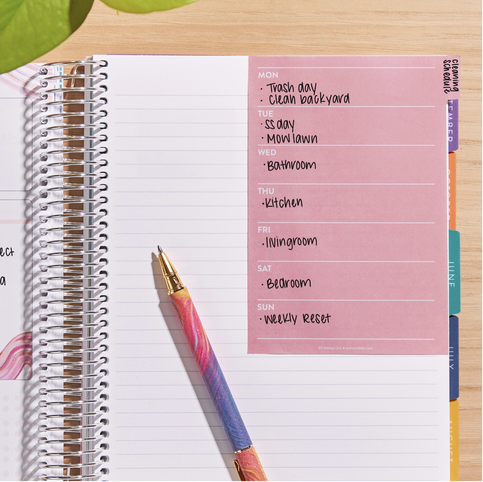 Tabbed Sticky Notes Booklet open with weekly planning and to-do list sticky notes displayed from Erin Condren