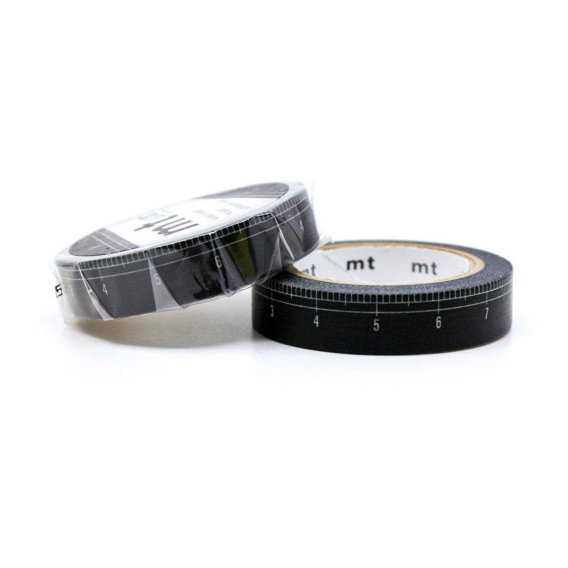 Stay organized with our thin black ruler washi tape, featuring a sleek design that mimics the appearance of a ruler, perfect for adding a practical and minimalist touch to your crafts. This tape is from MT Brand Washi tape and sold at BBB Supplies Craft Shop.