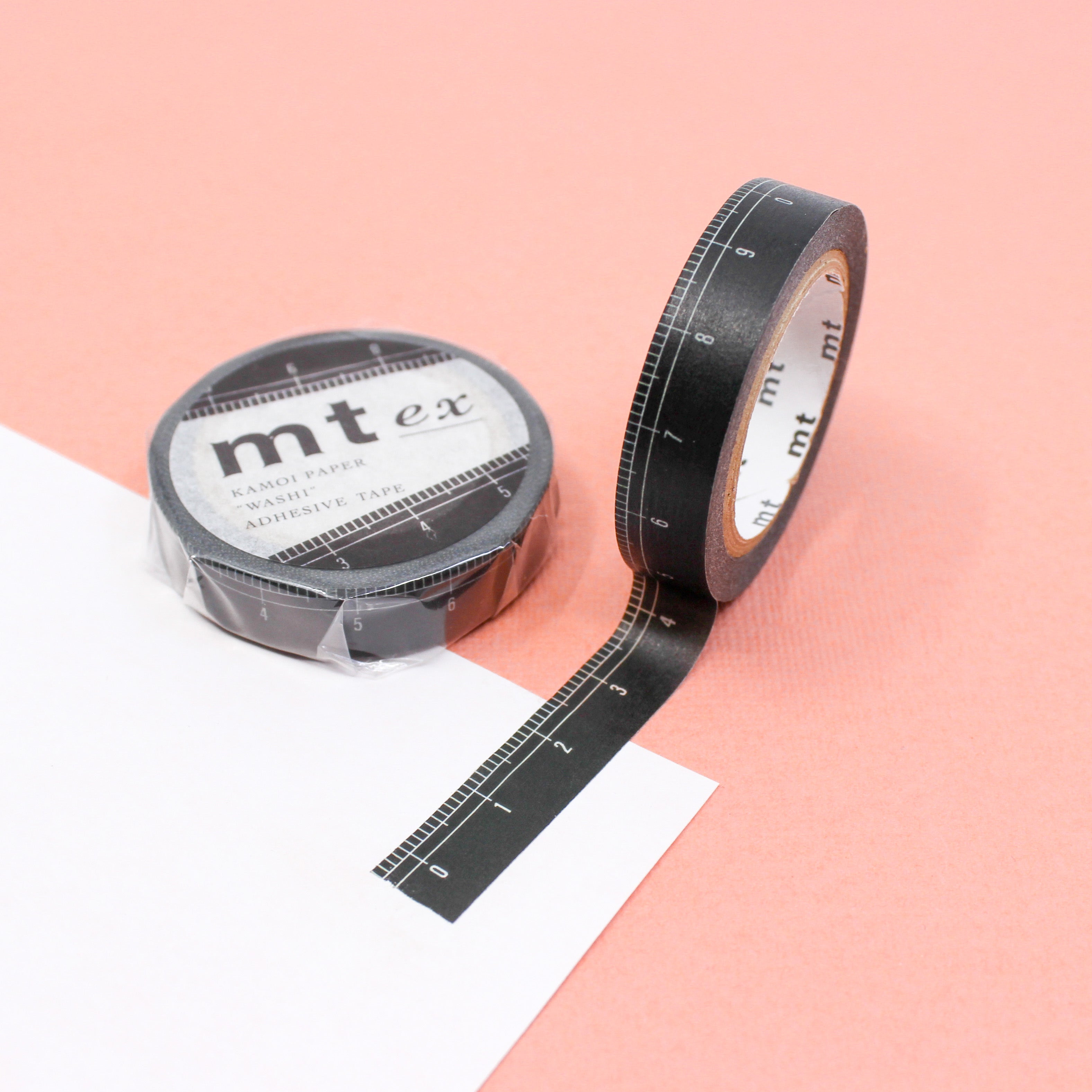 Thin Black Ruler Washi, Planner Tapes