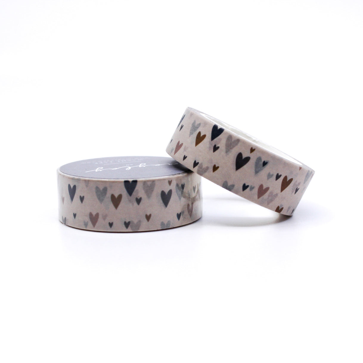  Tiny Little Hearts Washi Tape featuring a pattern of small hearts in a repeating design, ideal for adding a sweet touch to your crafting projects and designs. This washi is from Maylay co and sold at BBB Supplies Craft Shop.