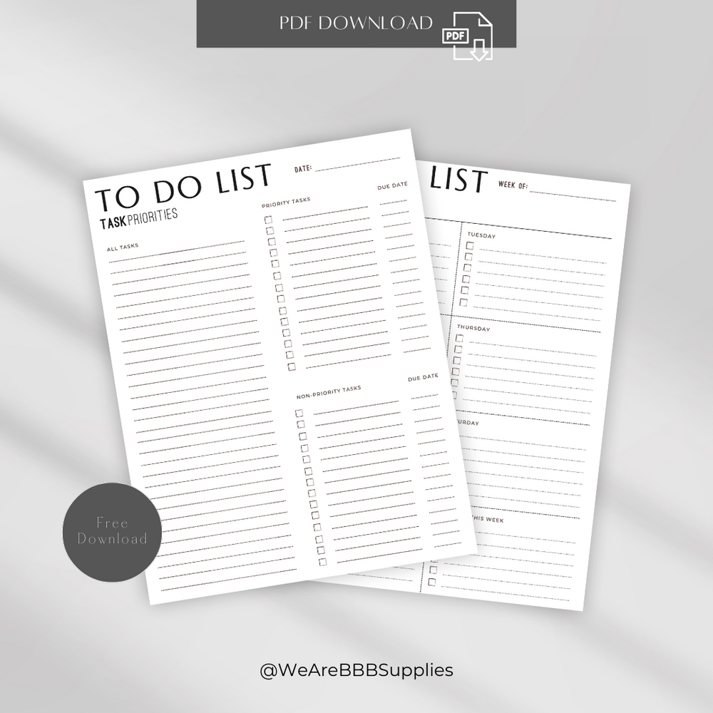Organizing Priority To-Do List Printable | PDF Download | BBB Supplies