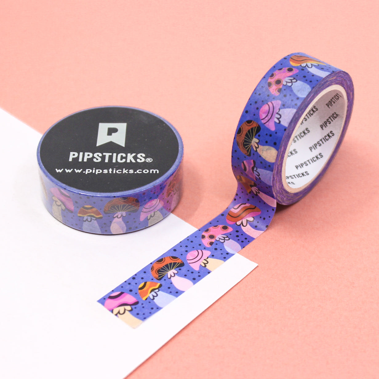 Embark on a whimsical journey with our twilight flight mushroom washi tape, featuring enchanting mushrooms in a twilight setting, evoking a sense of magic and wonder in your crafts. This tape is designed by Pipsticks and sold at BBB Supplies Craft Shop.