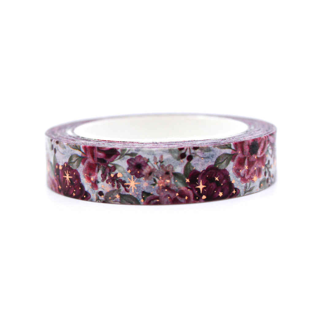 Foil Sparkles Floral Narrow Washi