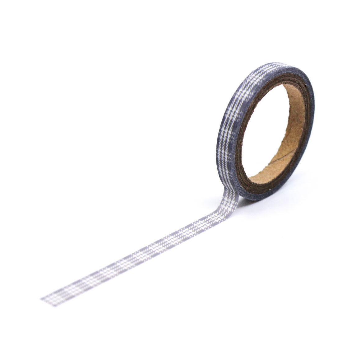 Thin plaid washi tape used as border on white paper.