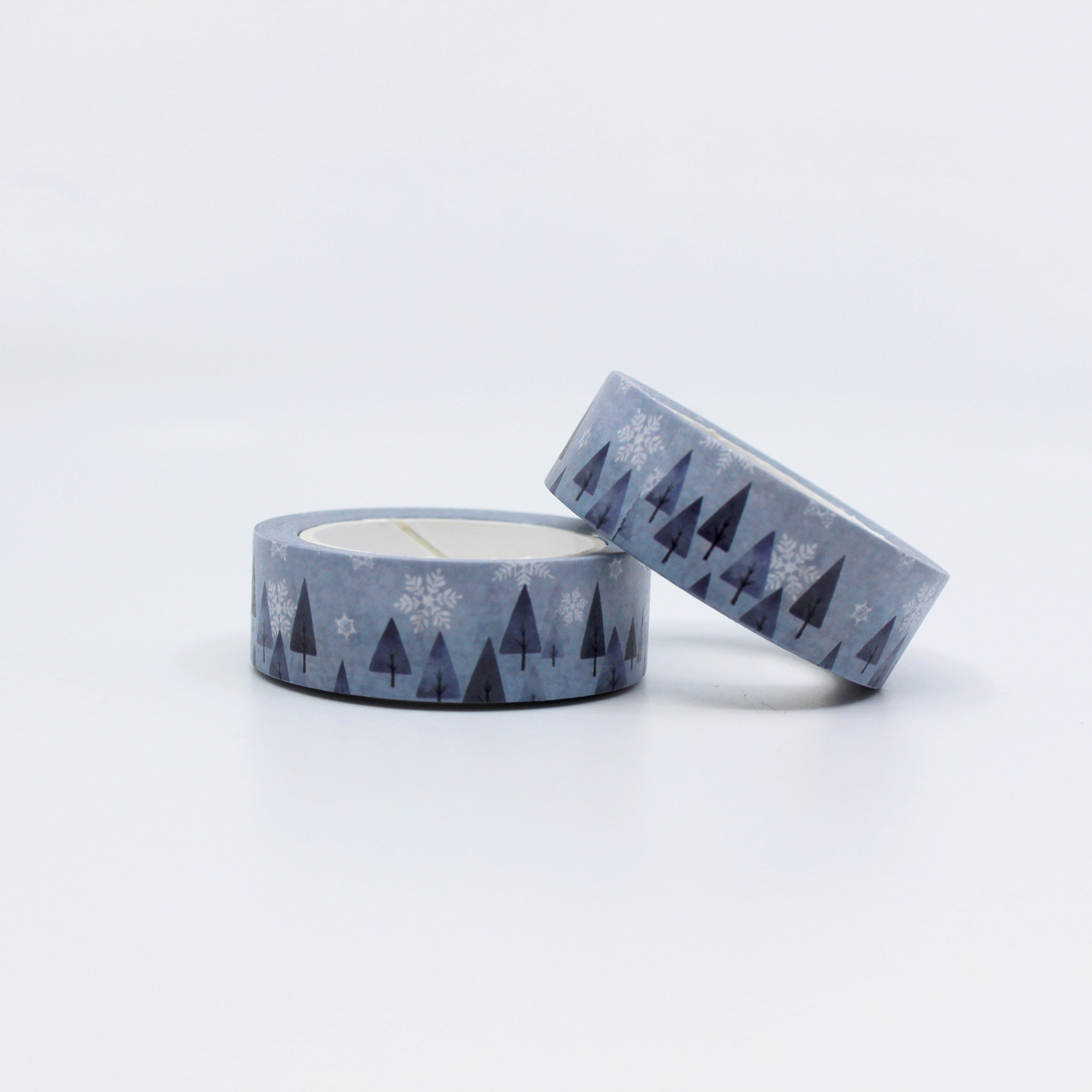 Blue Nordic Winter Tree Line Washi, Planner Tapes