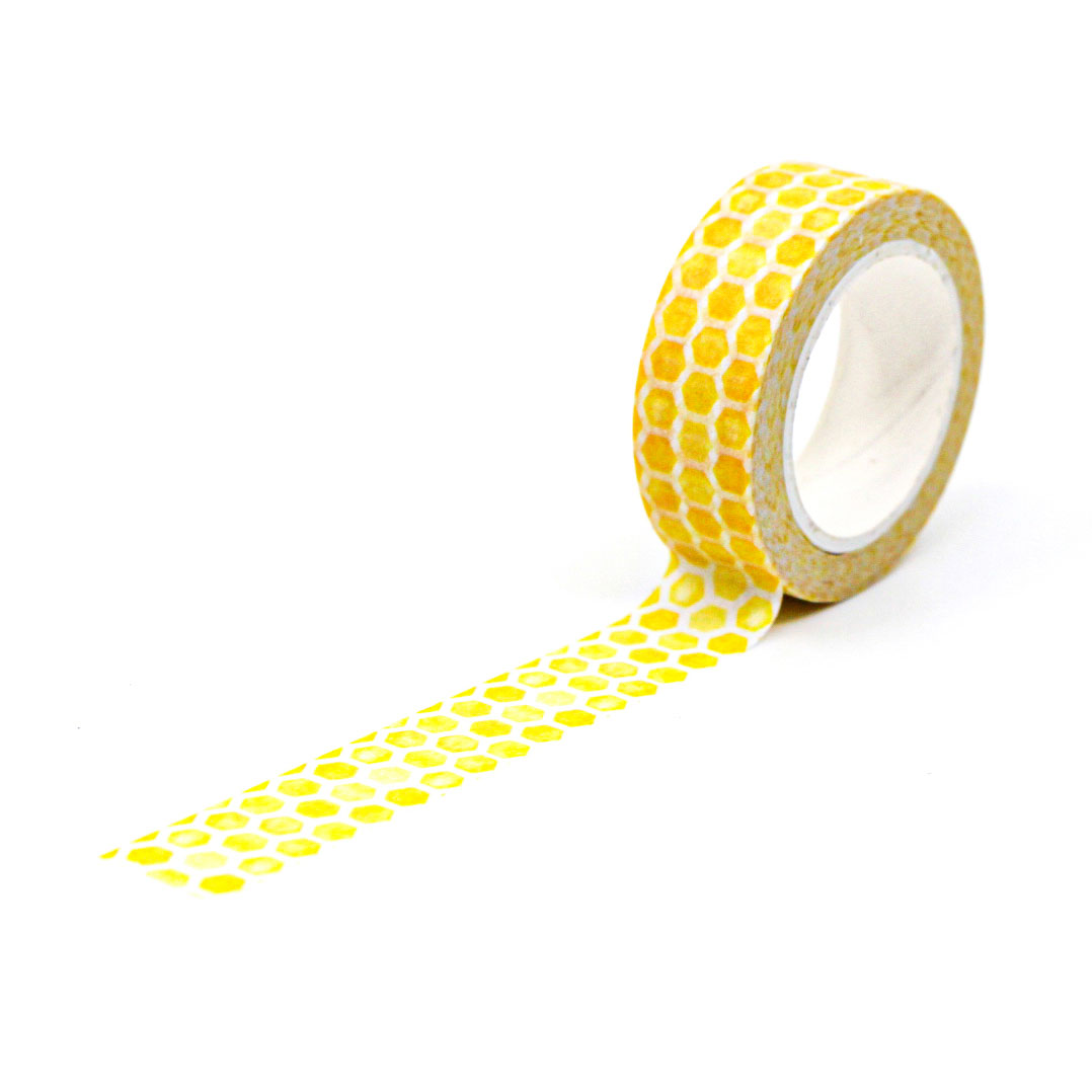 Decorative honeycomb design washi tape used in bullet journal layout.
