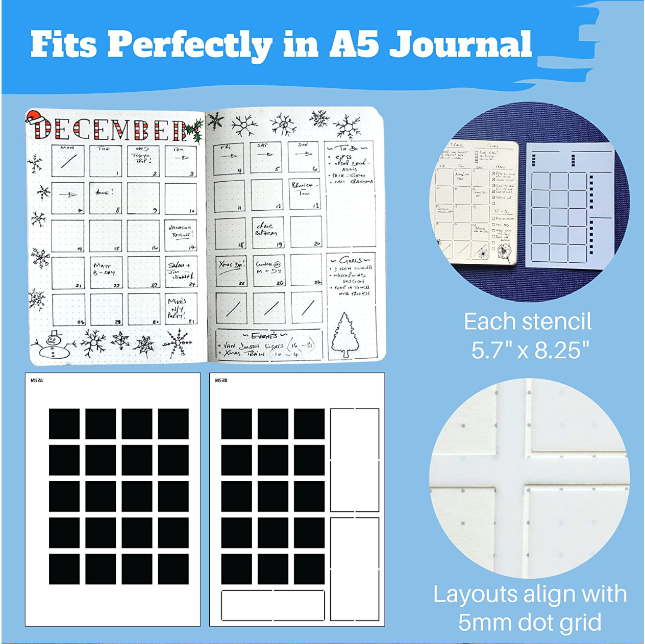 Best stencils for bullet journal daily, weekly and monthly spreads