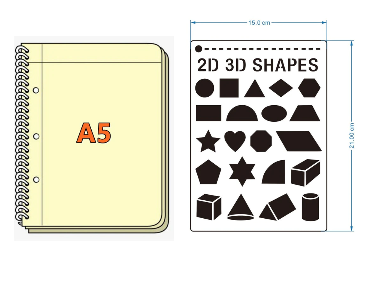 16 Piece Journaling Stencils, Planner Stencils