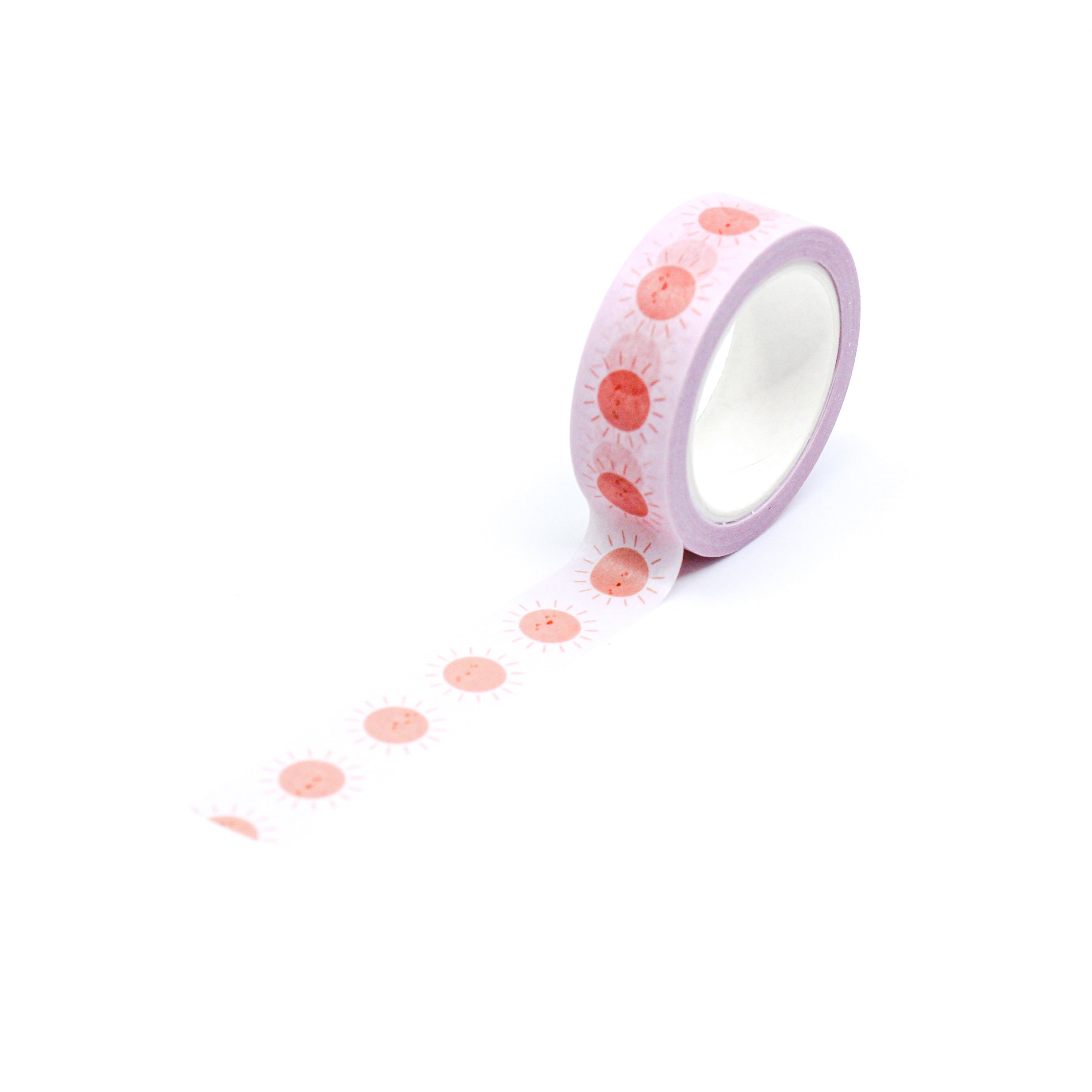 This is cute pink smiling summer sun washi tape from BBB Supplies Craft Shop