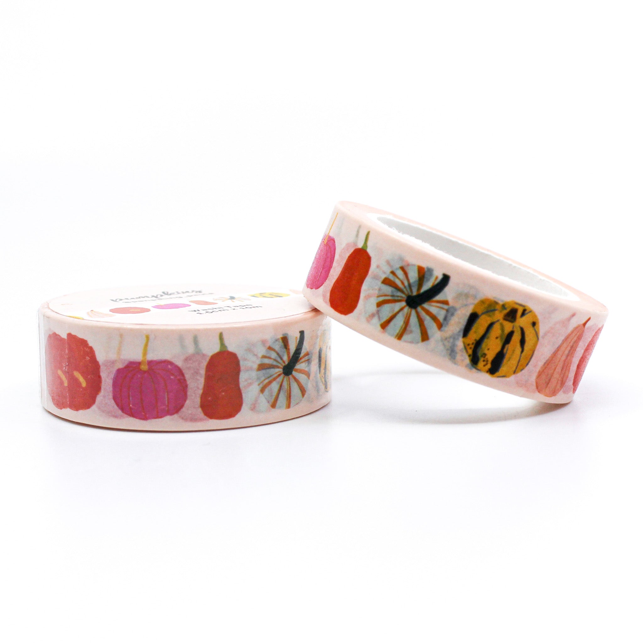 This is an orange and yellow pumpkin and gourds pattern washi tape from BBB Supplies Craft Shop pattern washi tapes for Journal Supplies, Scrapbooking from BBB Supplies Craft Shop