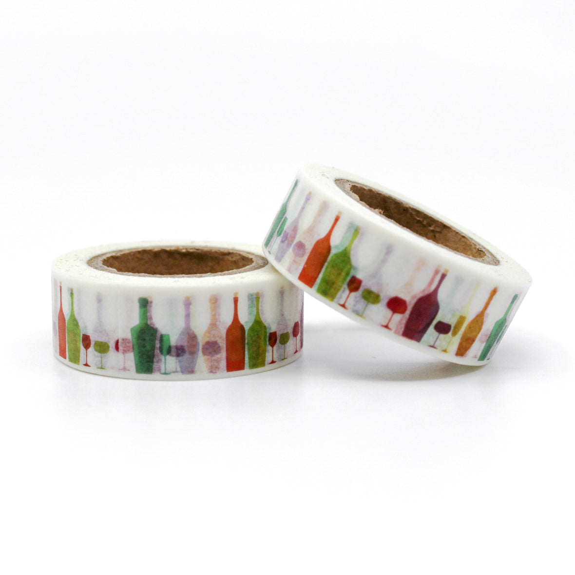 This colorful wine bottle washi tape is a perfect addition to your calendar, spread, or for your unique gift wrap collection. This tape is especially perfect for invitations to a celebration, New Year's Holiday, or a travel journal to a winery. This tape is sold at BBB Supplies Craft Shop.