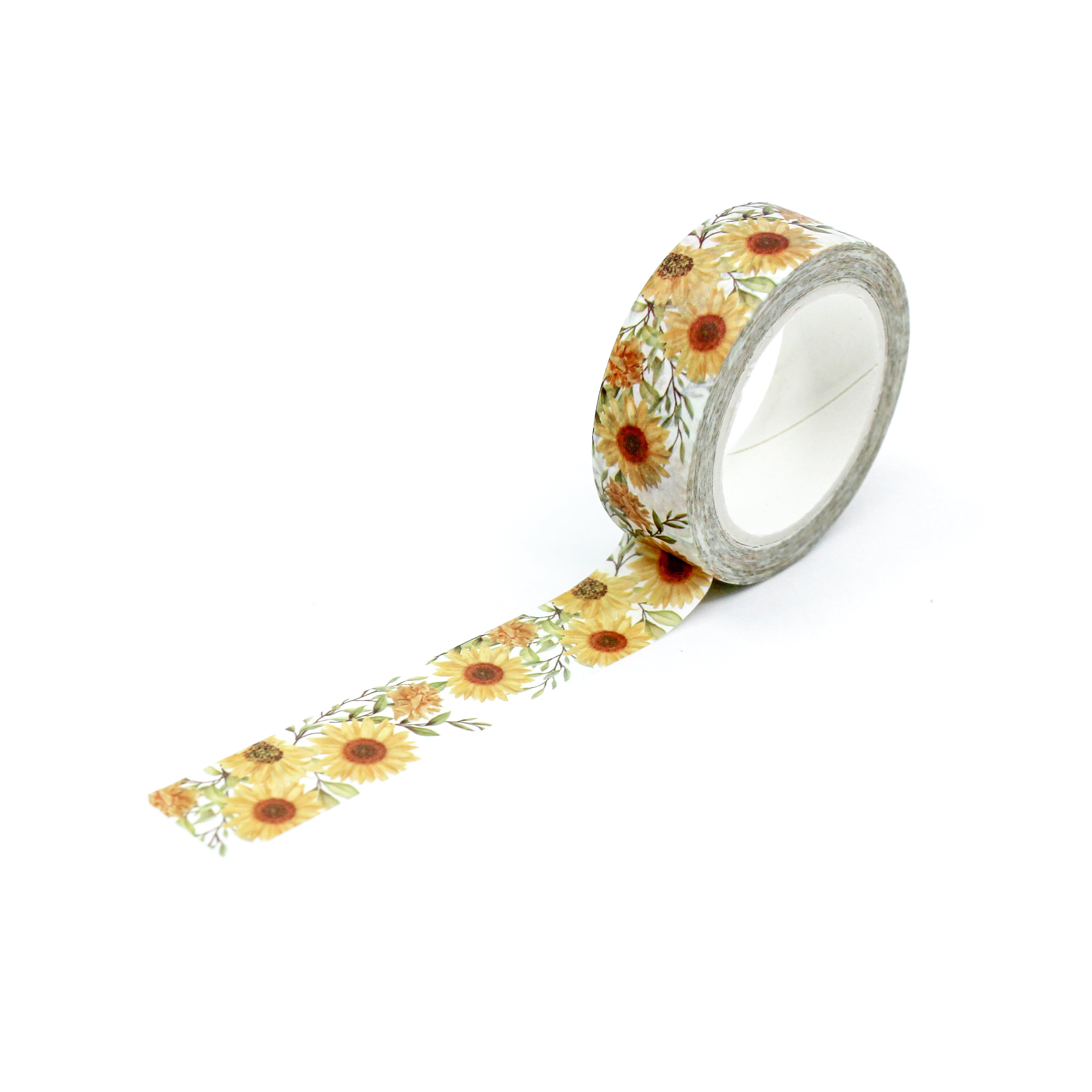 This a full pattern repeat view of sunflower collections pattern washi tape from BBB Supplies Craft Shop