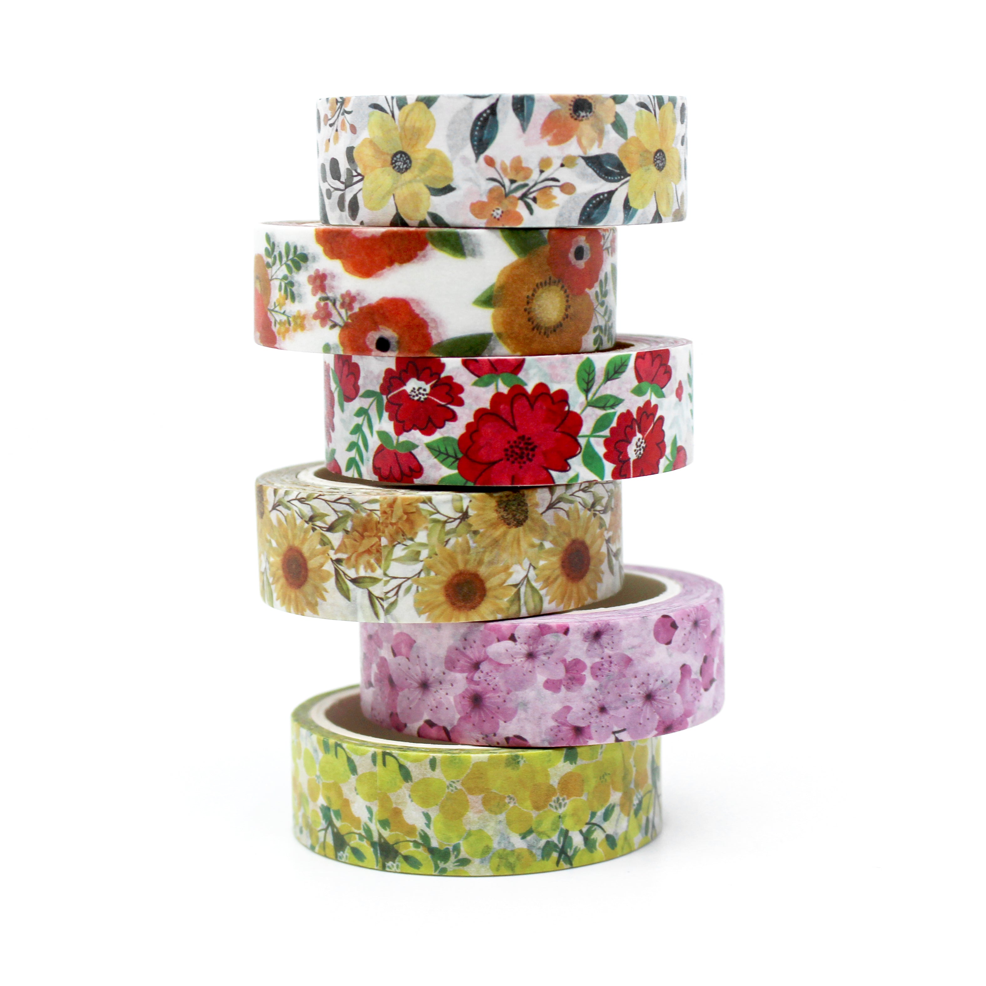 These are variety of pretty floral collections washi tape for Journal Supplies, Scrapbooking washi tapes from BBB Supplies Craft Shop