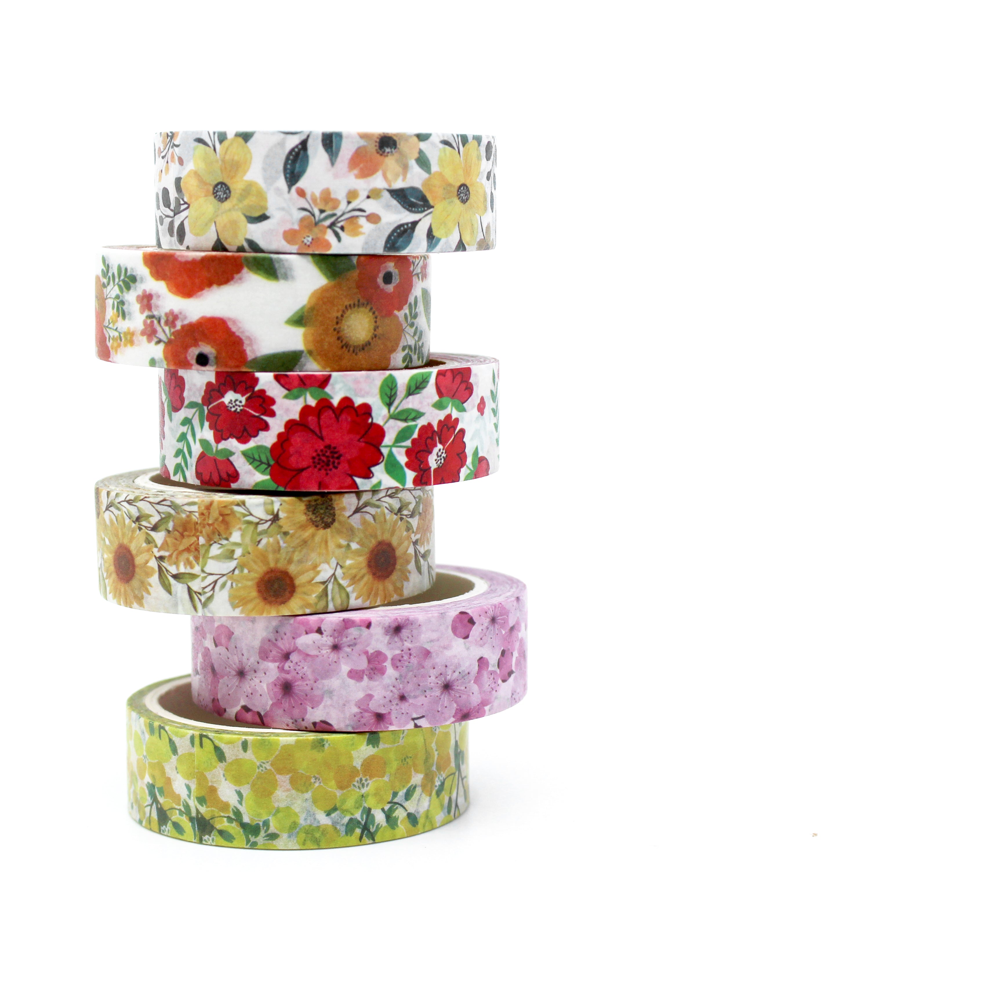 These are variety of pretty floral collections washi tape for Journal Supplies, Scrapbooking washi tapes from BBB Supplies Craft Shop