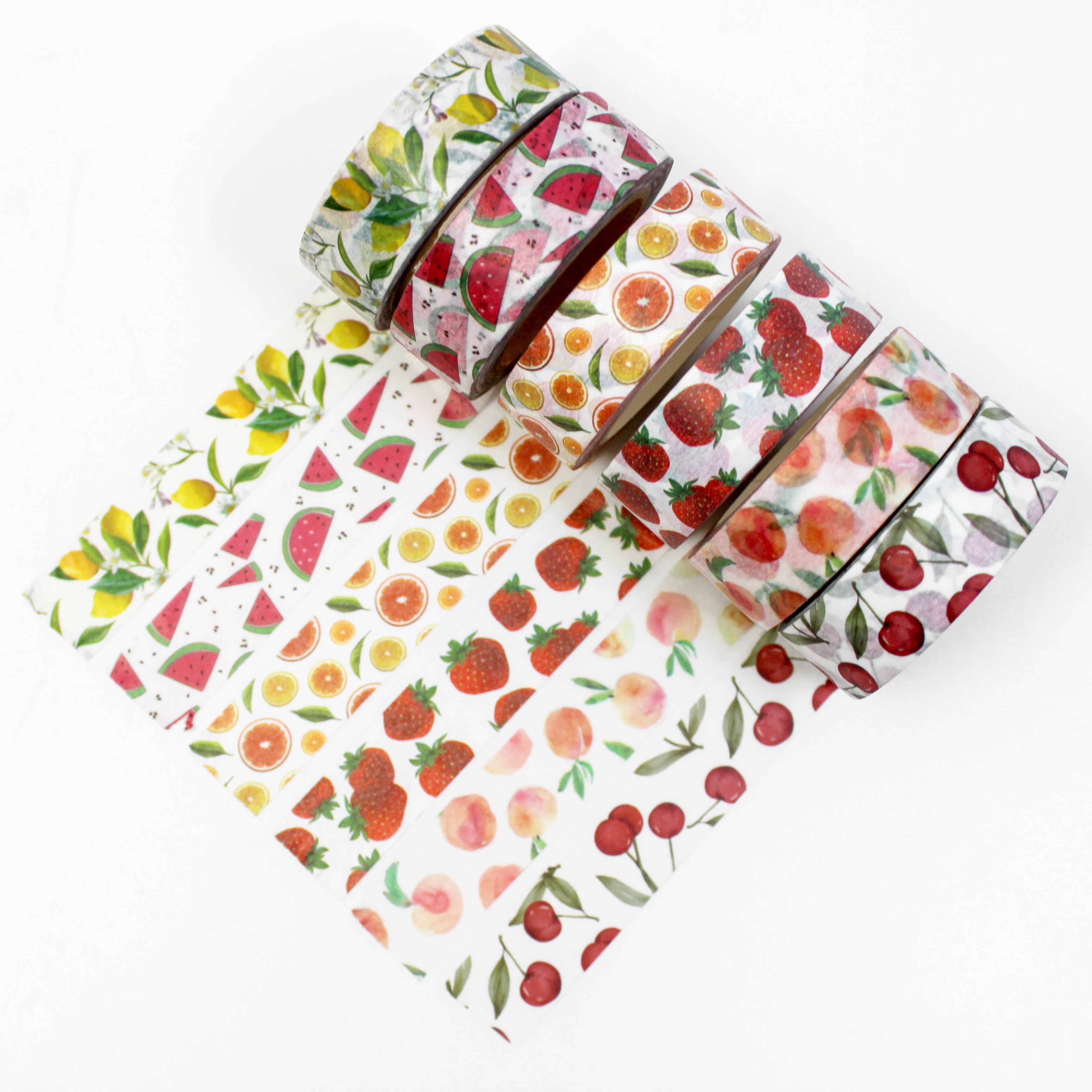 These are tropical fruit collections washi tape for Journal Supplies, Scrapbooking washi tapes from BBB Supplies Craft Shop