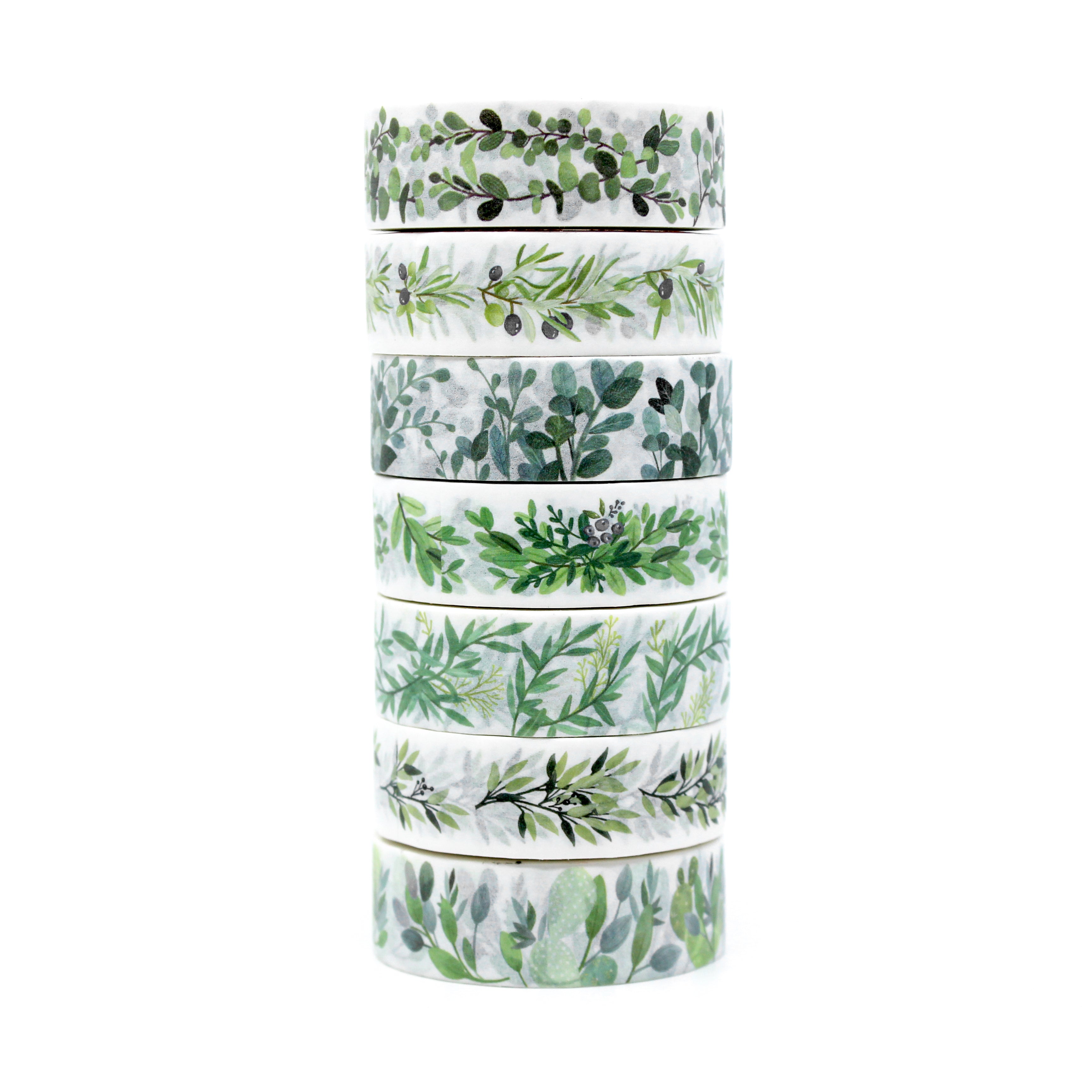 These are variety of greenery plants and branch collections washi tape for Journal Supplies, Scrapbooking washi tapes from BBB Supplies Craft Shop