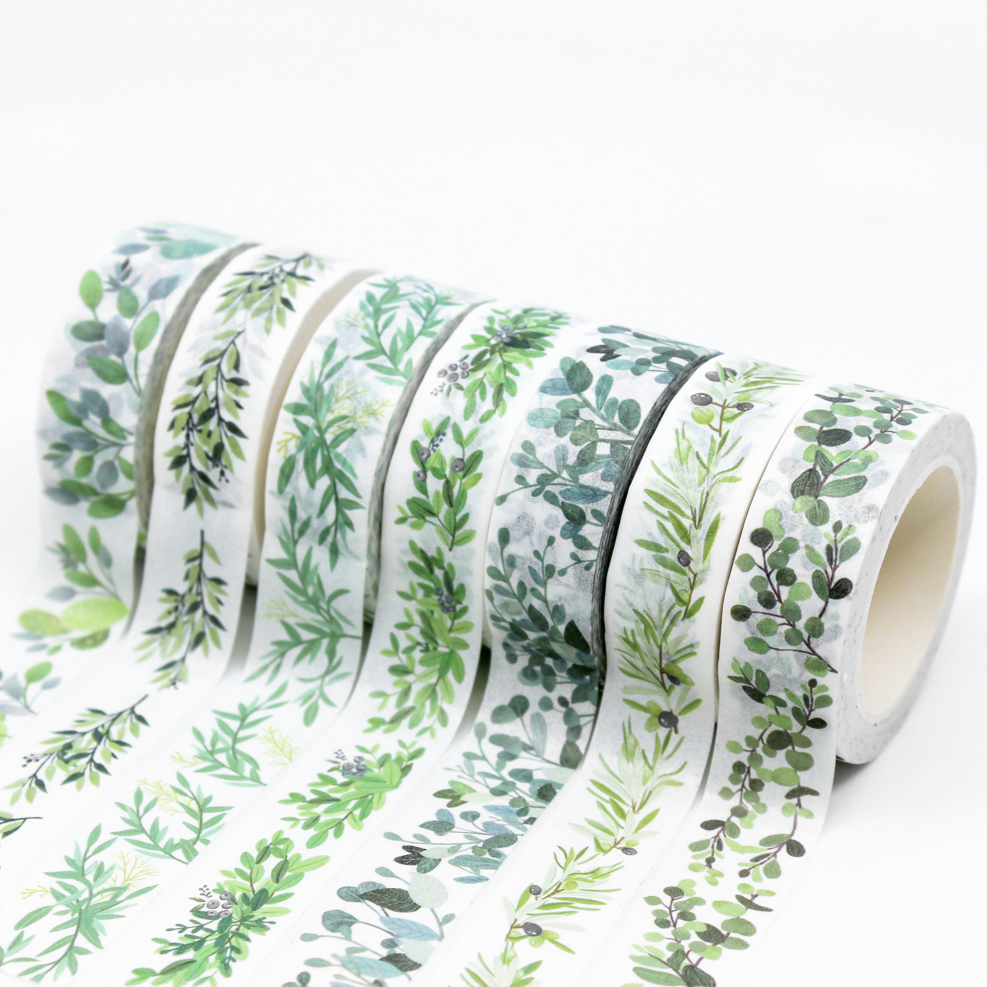 These are variety of greenery plants and branch collections washi tape for Journal Supplies, Scrapbooking washi tapes from BBB Supplies Craft Shop