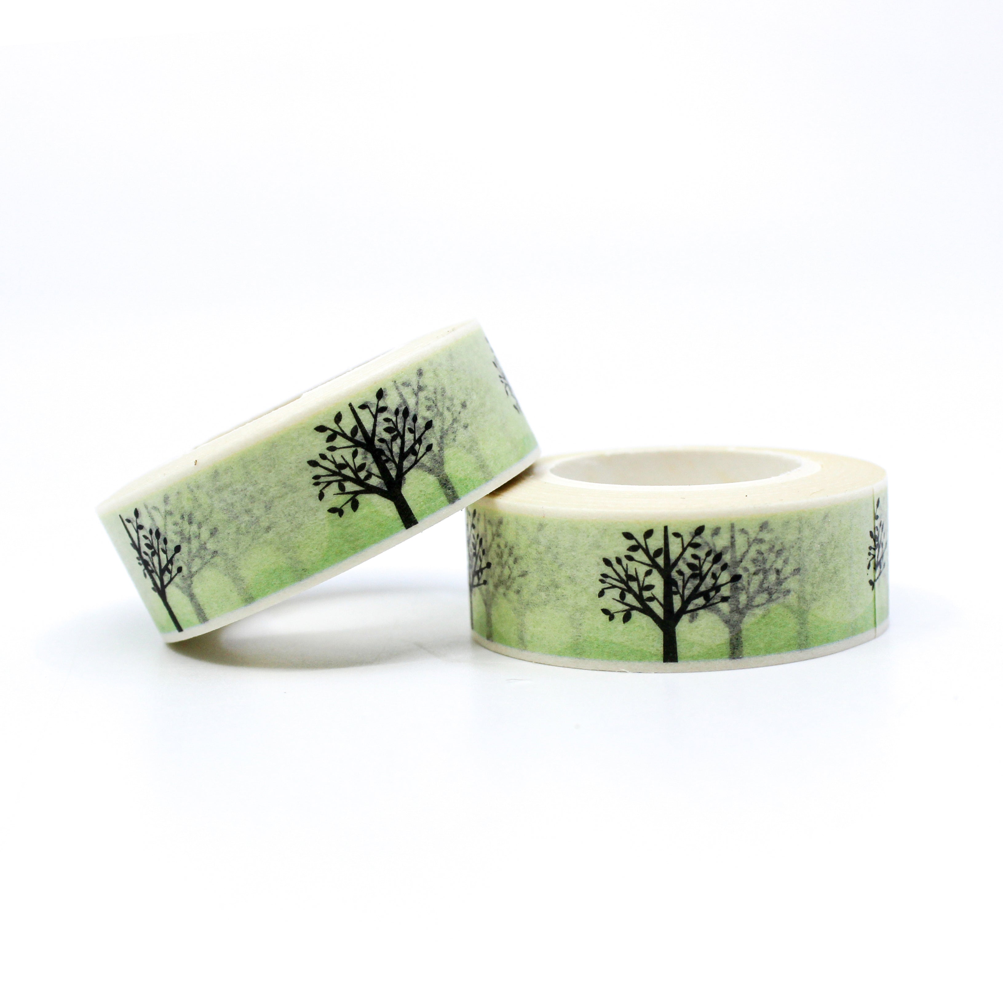 This a cute green tree of life pattern washi tape for Journal Supplies, Scrapbooking washi tapes from BBB Supplies Craft Shop