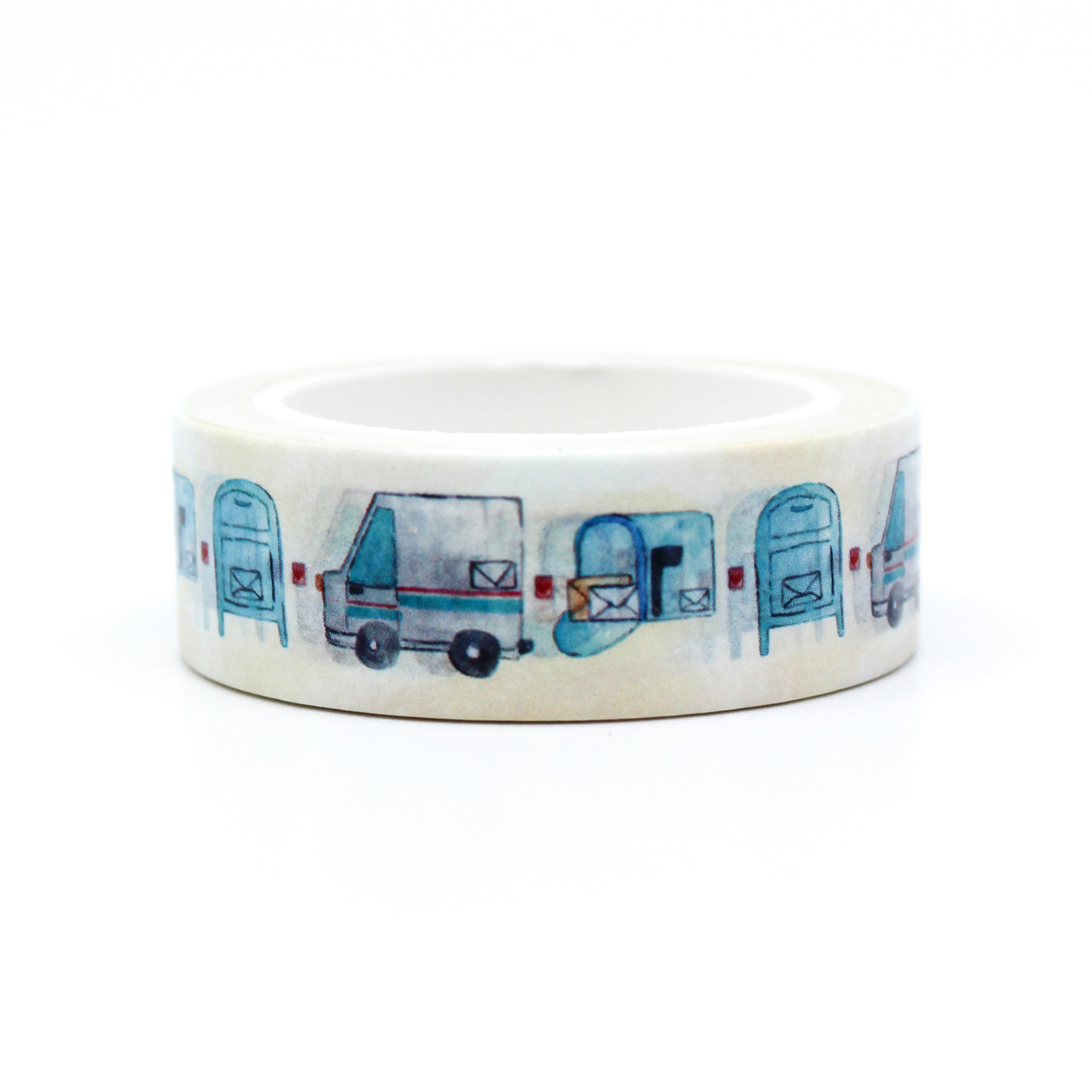 This is a blue mailbox snail mail washi tape from BBB Supplies Craft Shop
