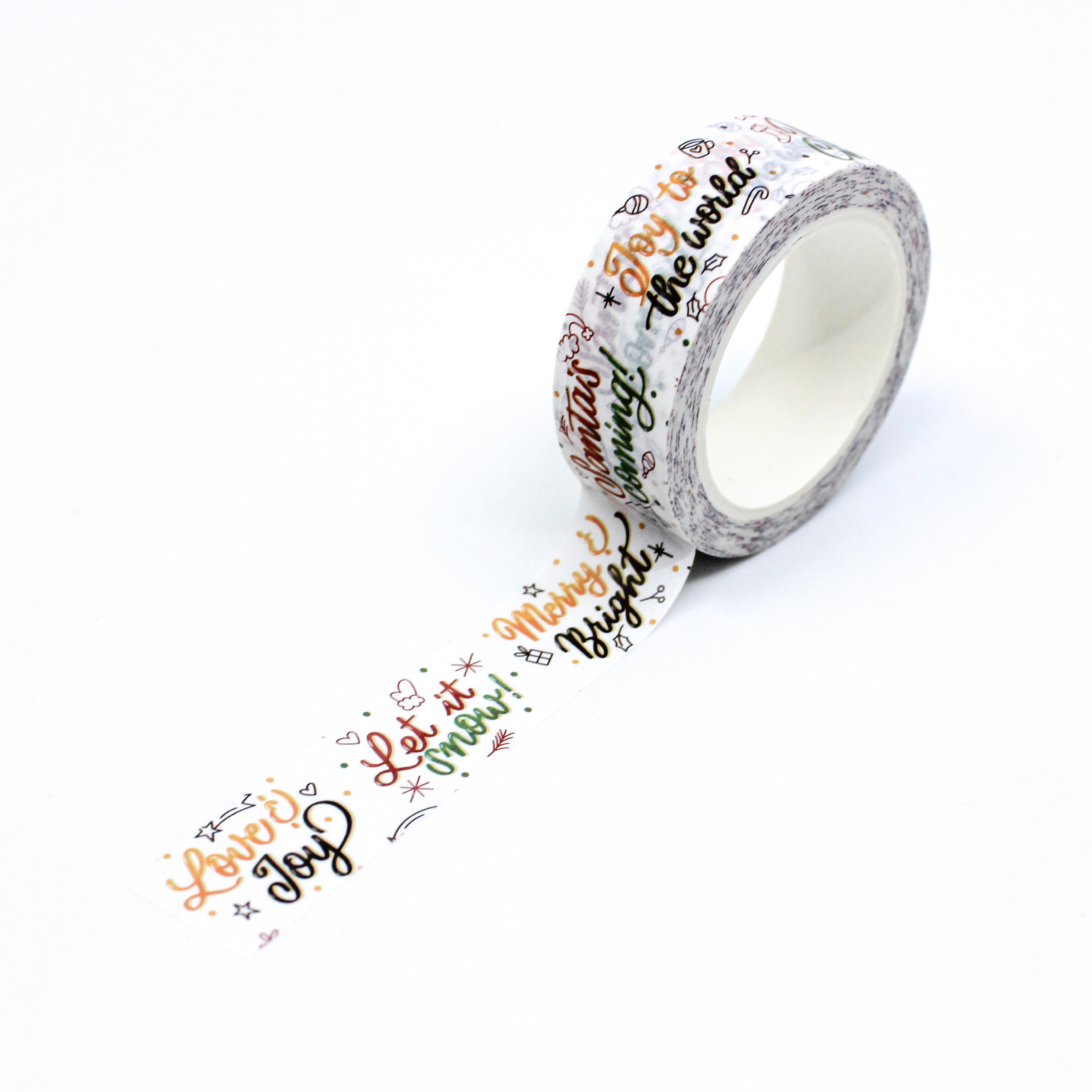 Holly Jolly and Fun Phrases washi tape tape for your planner, journal, or Calendar from BBB Supplies Craft Shop.