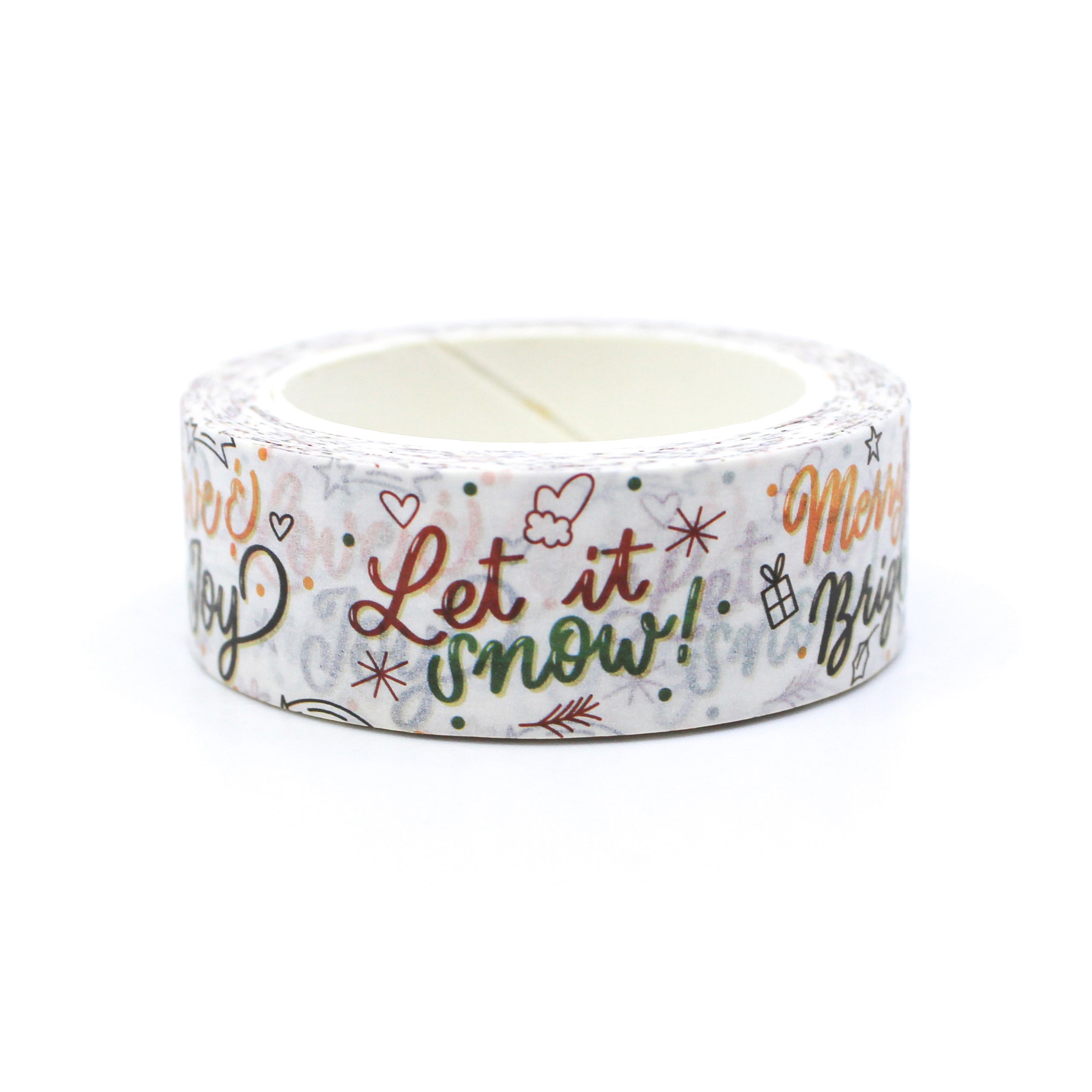 Holly Jolly and Fun Phrases washi tape tape for your planner, journal, or Calendar from BBB Supplies Craft Shop.