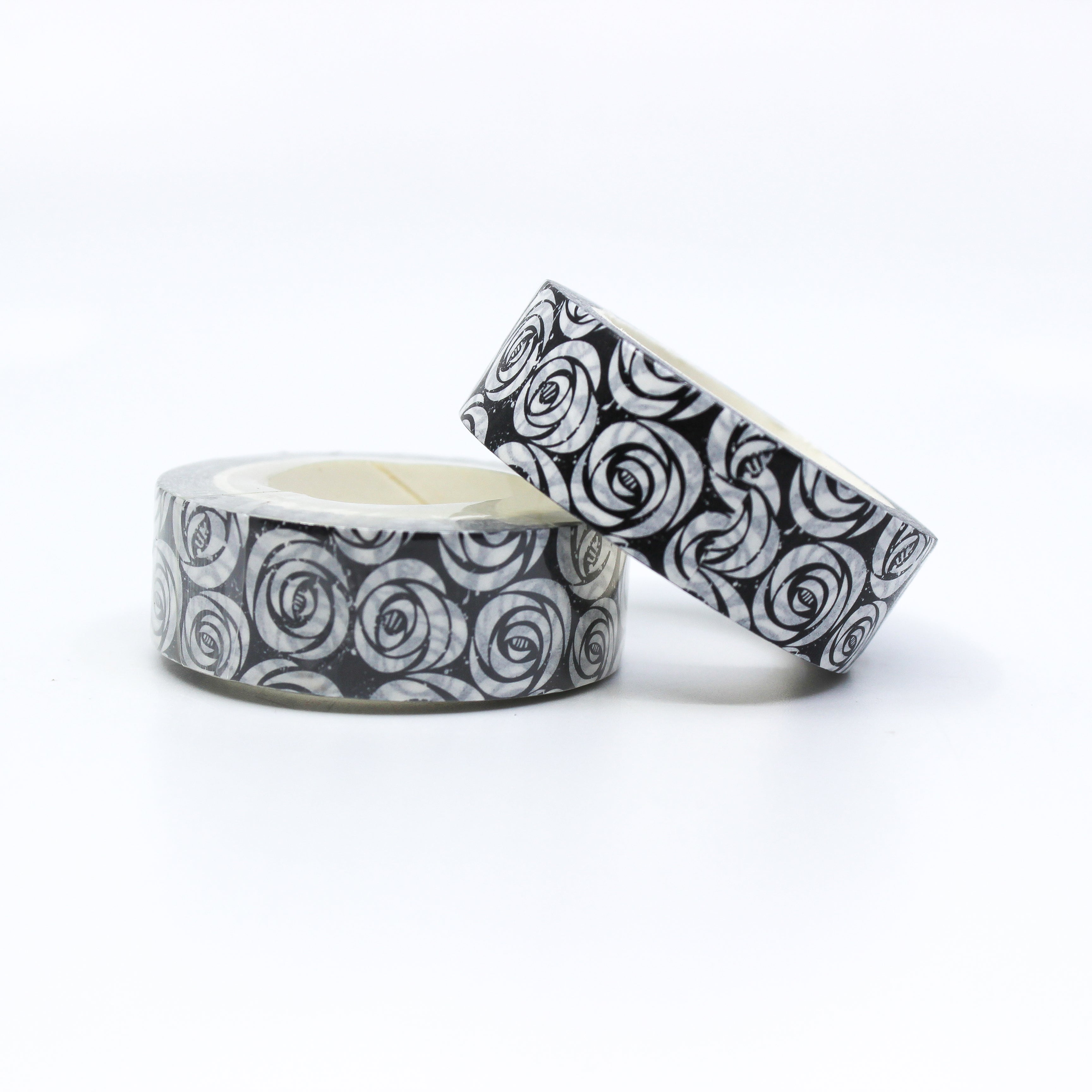 This is a nice roll of dark and artistic modern rose pattern washi tapes from BBB Supplies Craft Shop