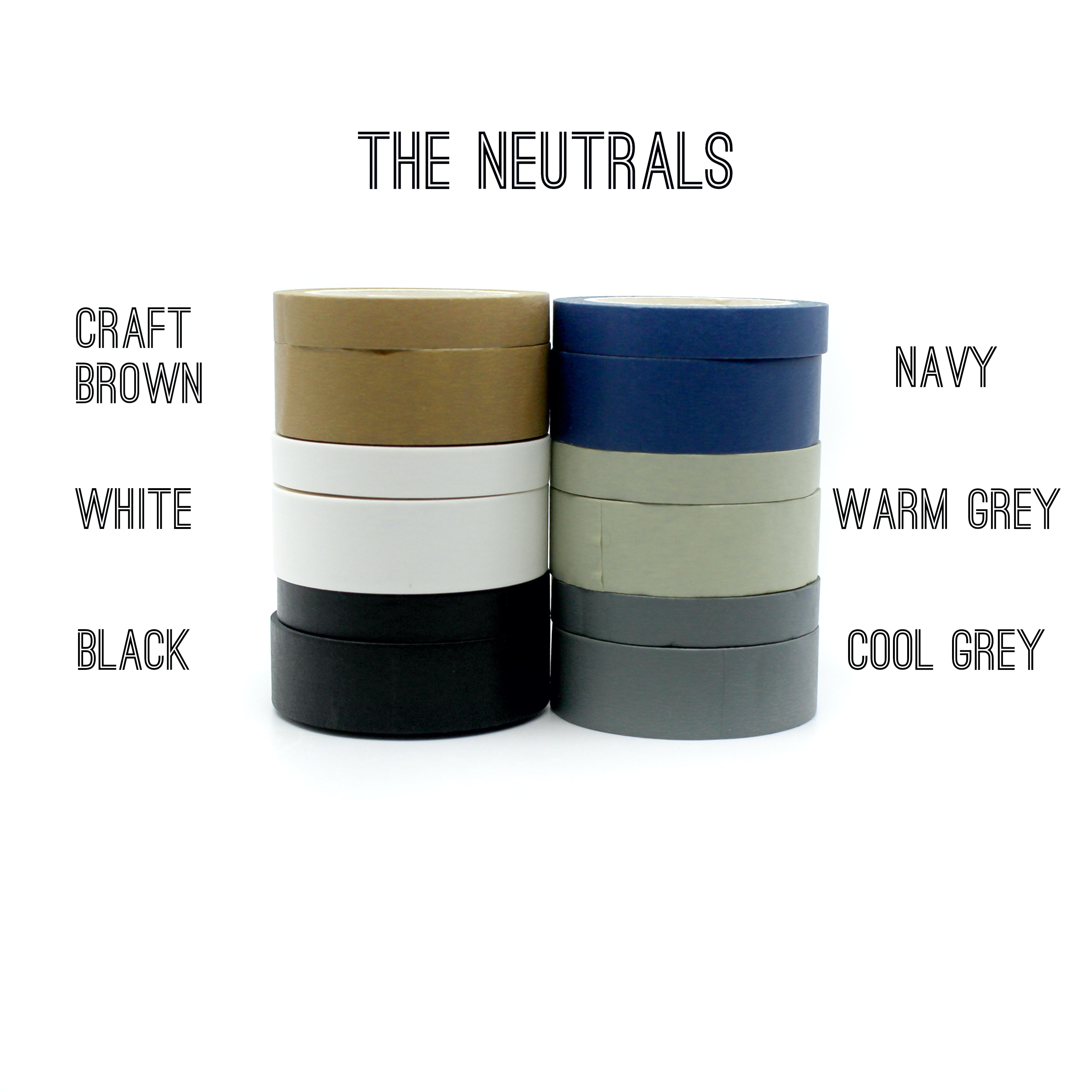This neutral white solid washi tape is vibrant and fun. This washi tape is part of our solid neon thick-thin matching duo washi collection. Find the perfect color for any project in BBB Supplies' thick-thin solids collection, from neon to neutral to pastel and more. This tape is sold at BBB Supplies Craft Shop.