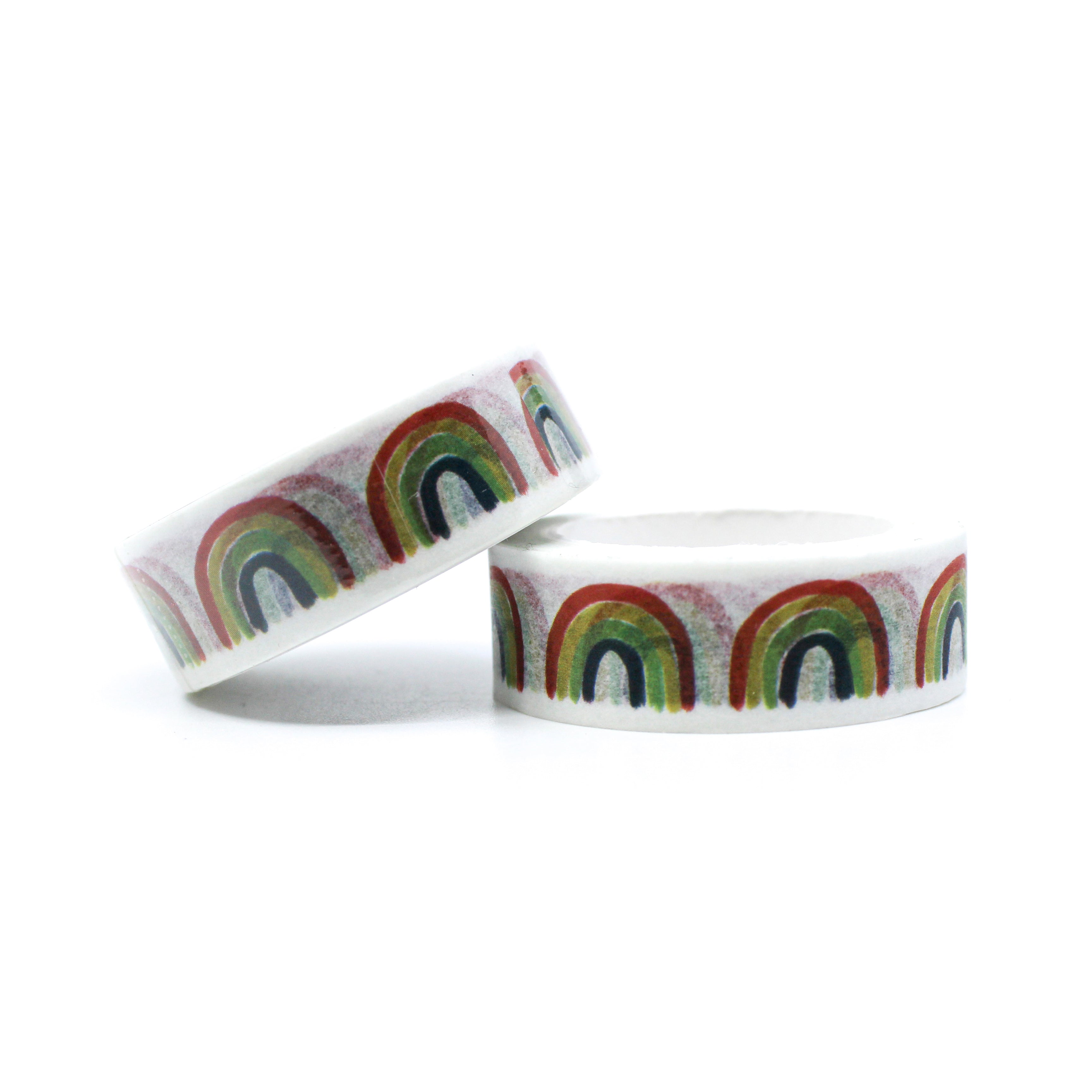 This is a photo of two of our pretty primary color rainbow washi tapes from BBB Supplies Craft Shop.