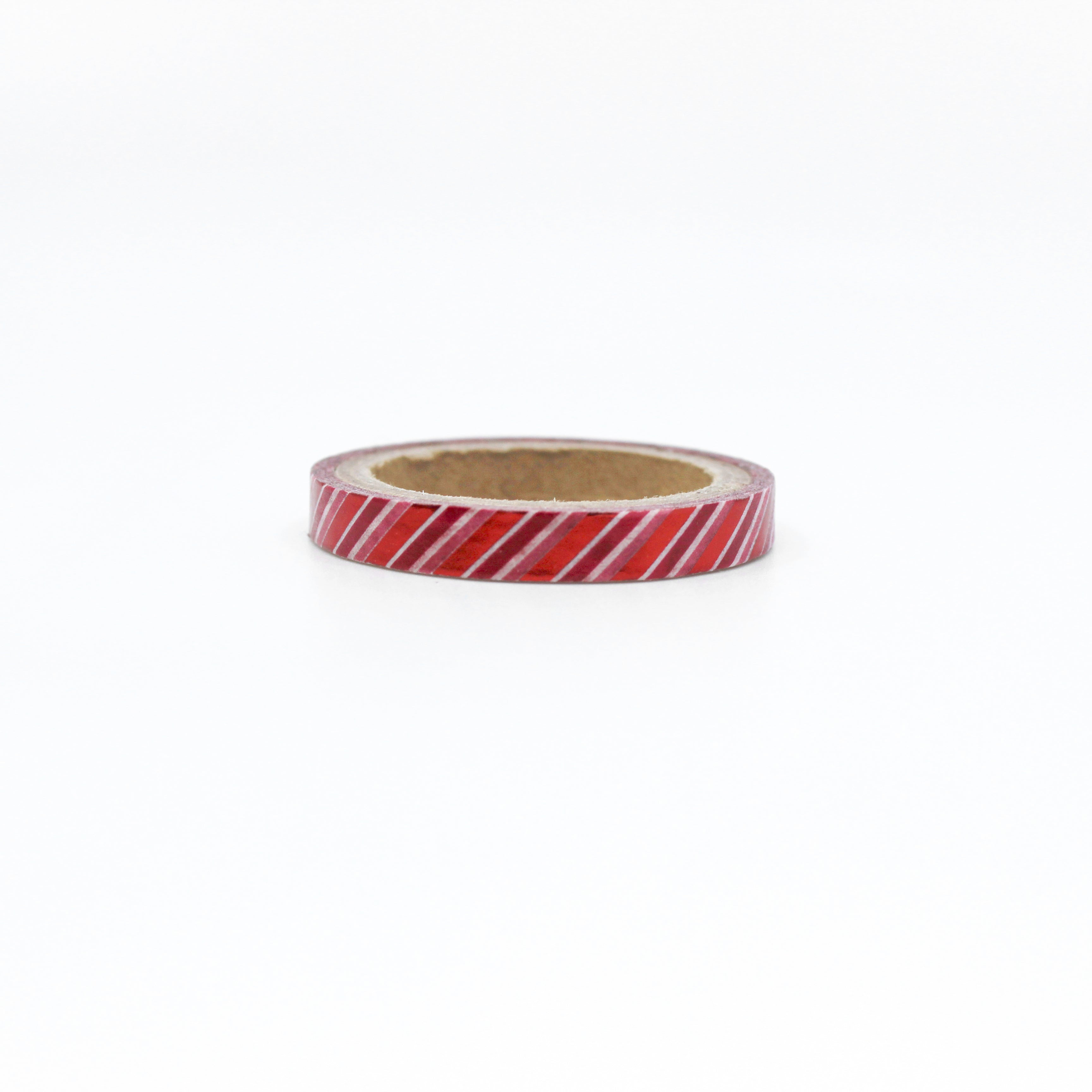 Red Foil Stripe Washi Tape, Holiday Washi Tape