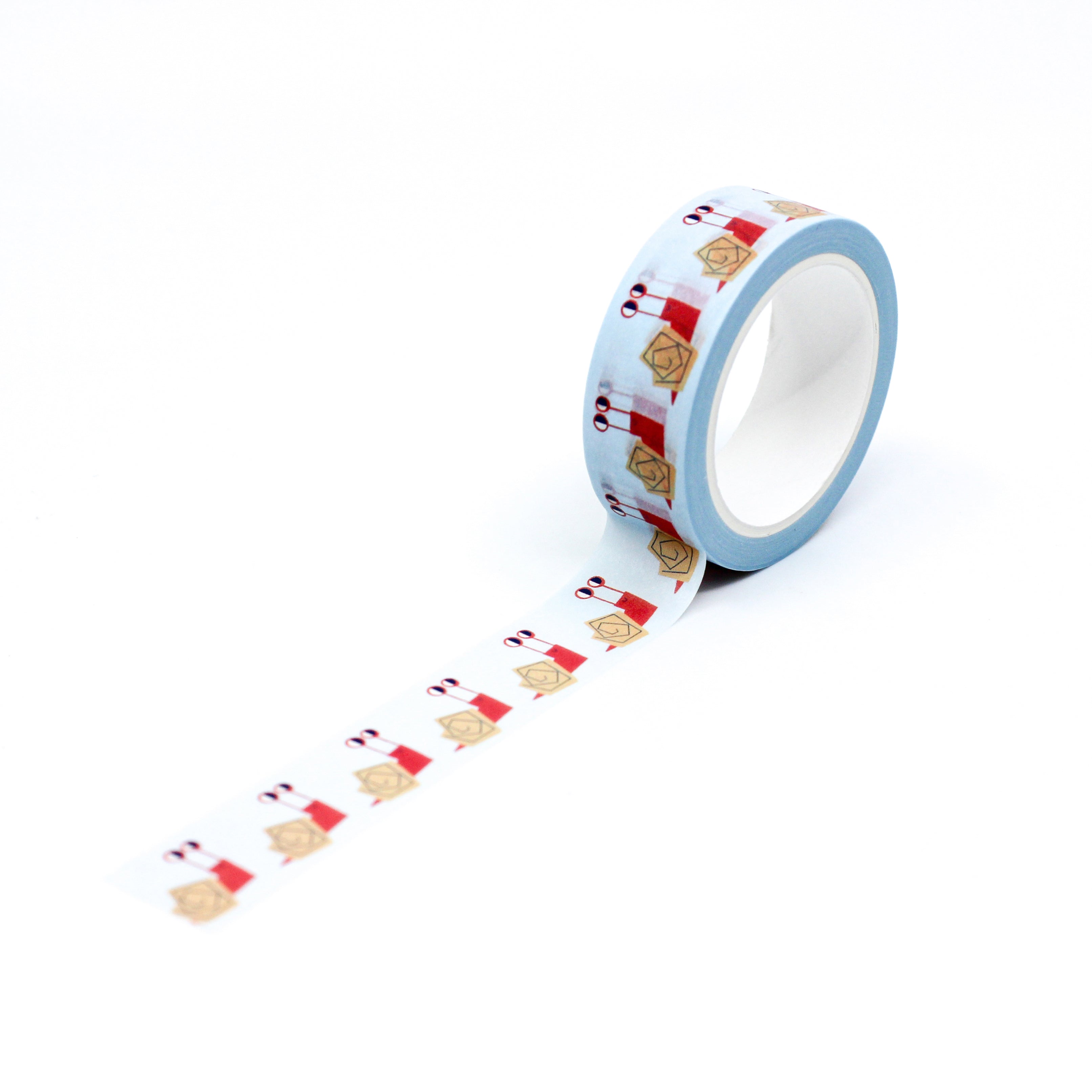 This is a full pattern repeat view of snail mail washi tape from BBB Supplies Craft Shop