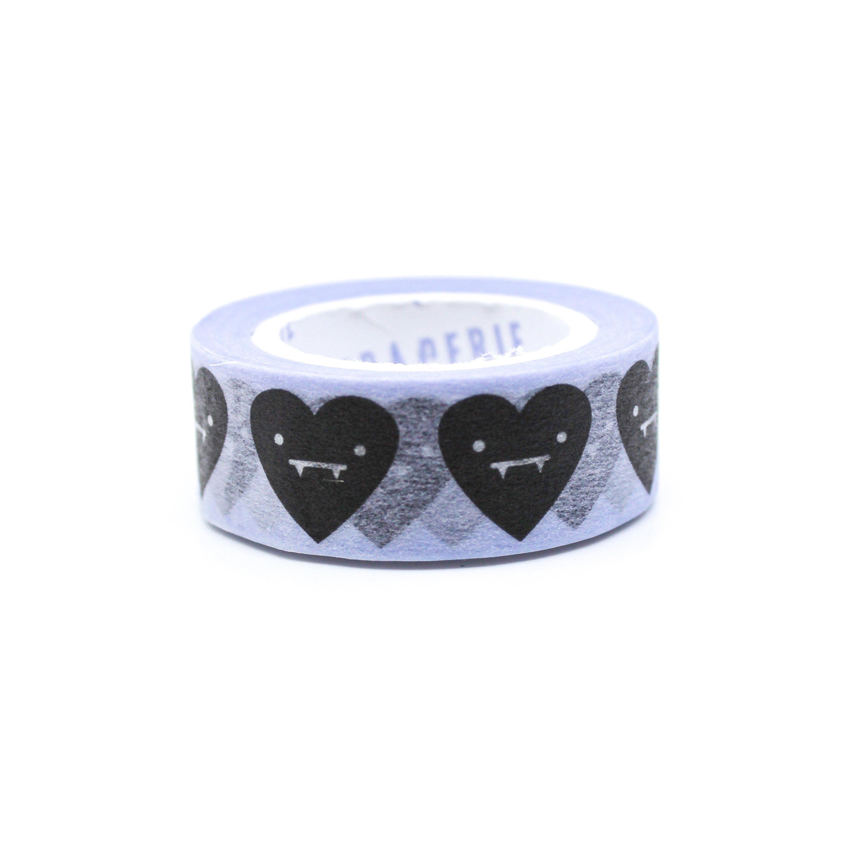 This is a scary black heart Vampire Halloween themed washi tape from I Loot Paperie Company sold at BBB Supplies Craft Shop