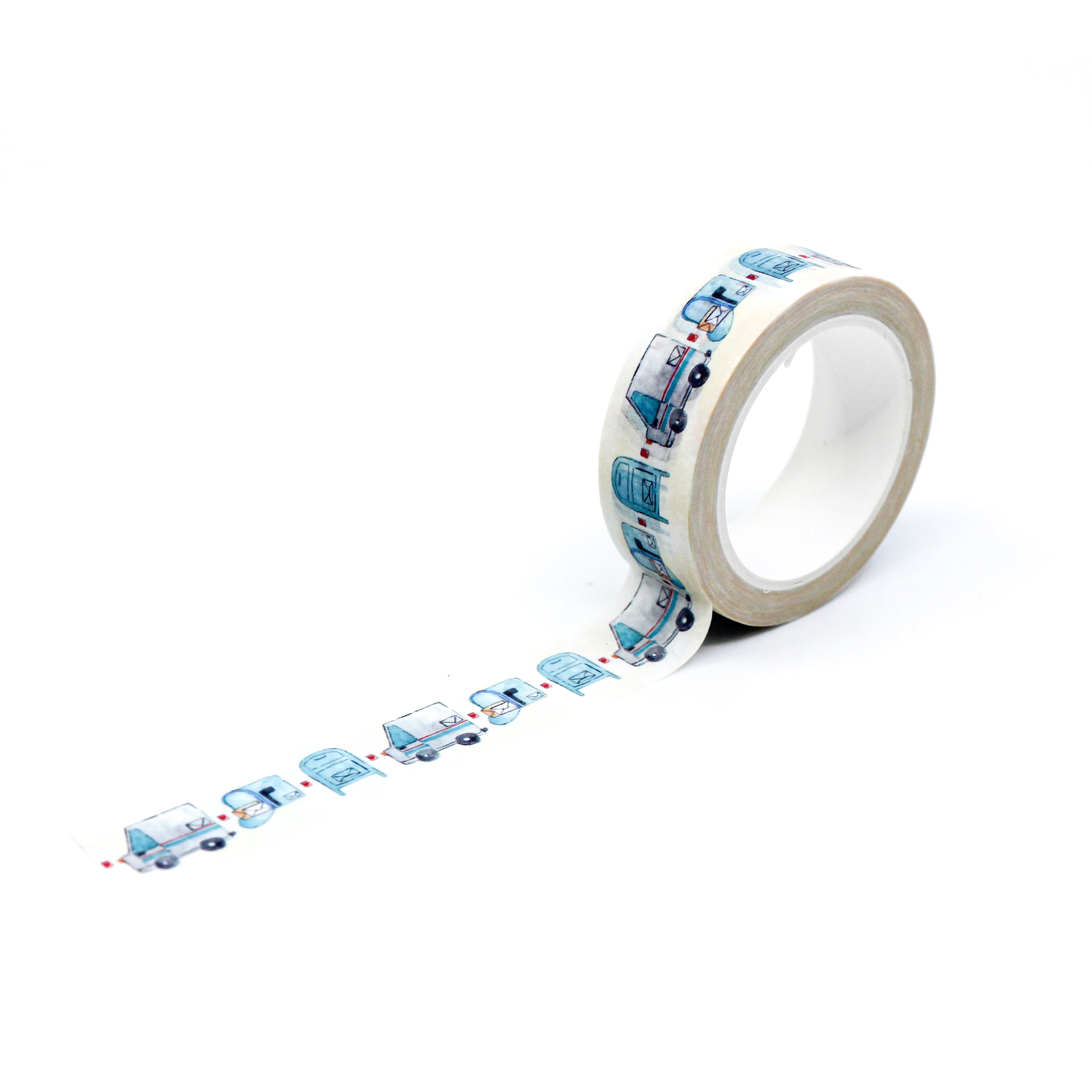 This is a full pattern repeat view of snail mail washi tape from BBB Supplies Craft Shop