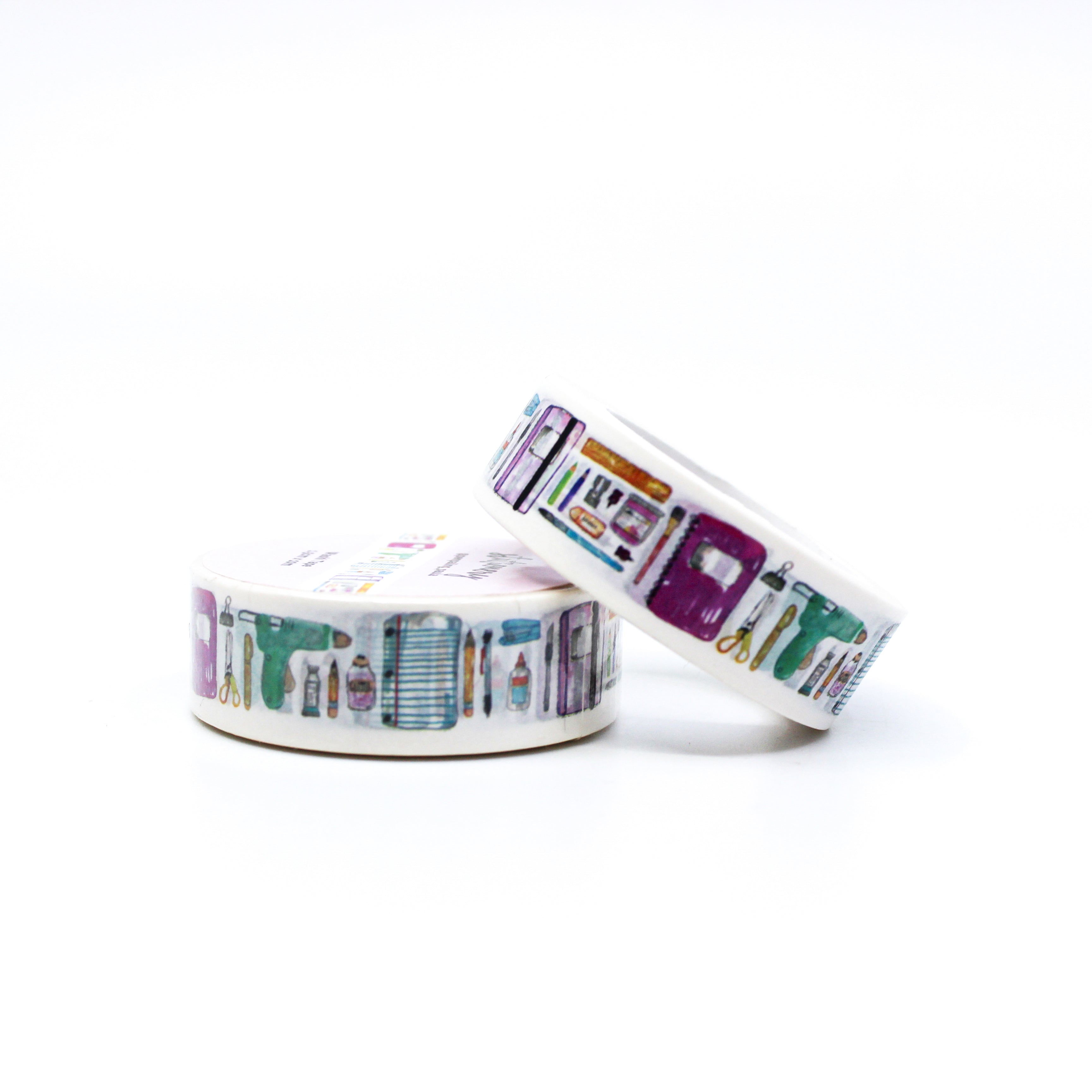 Cute Journaling themed washi tape with planners, calendars, and craft supplies on it from BBB Supplies