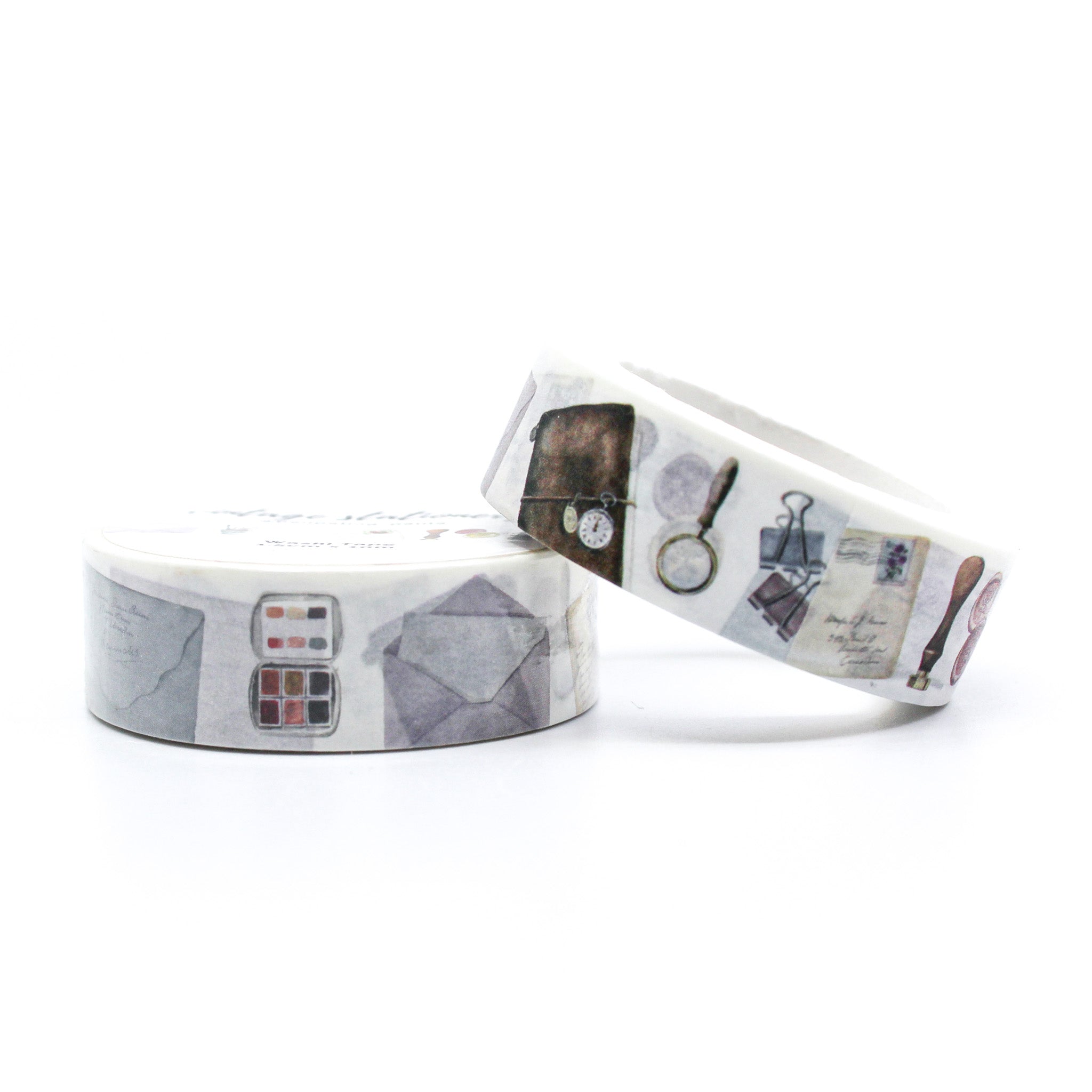 This is a variety of vintage stationary pattern washi tapes for Journal Supplies, Scrapbooking from BBB Supplies Craft Shop