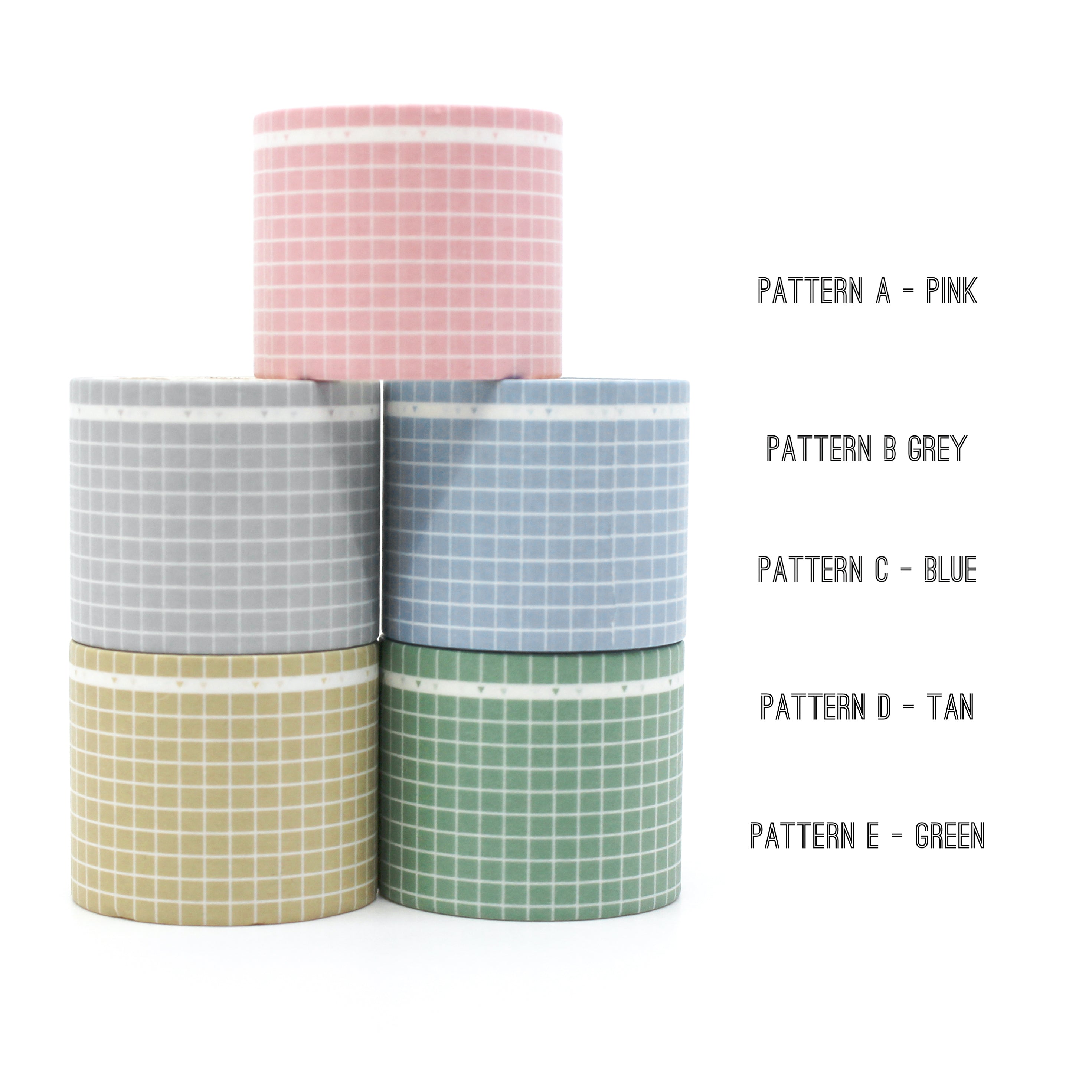 This is a collection of wide grid washi tape from BBB Supplies Craft Shop