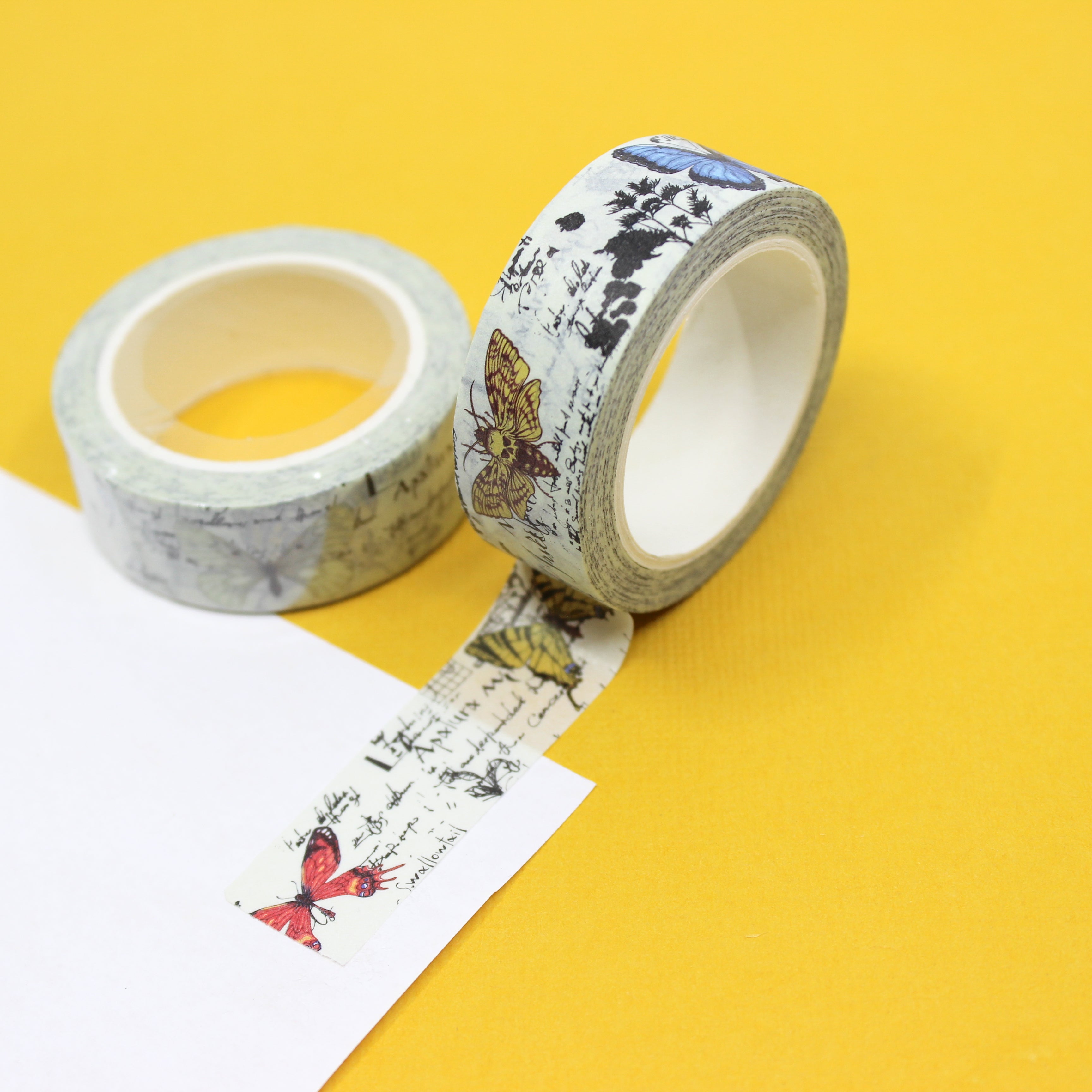 This is a vintage butterfly themed washi tape from BBB Supplies Craft Shop