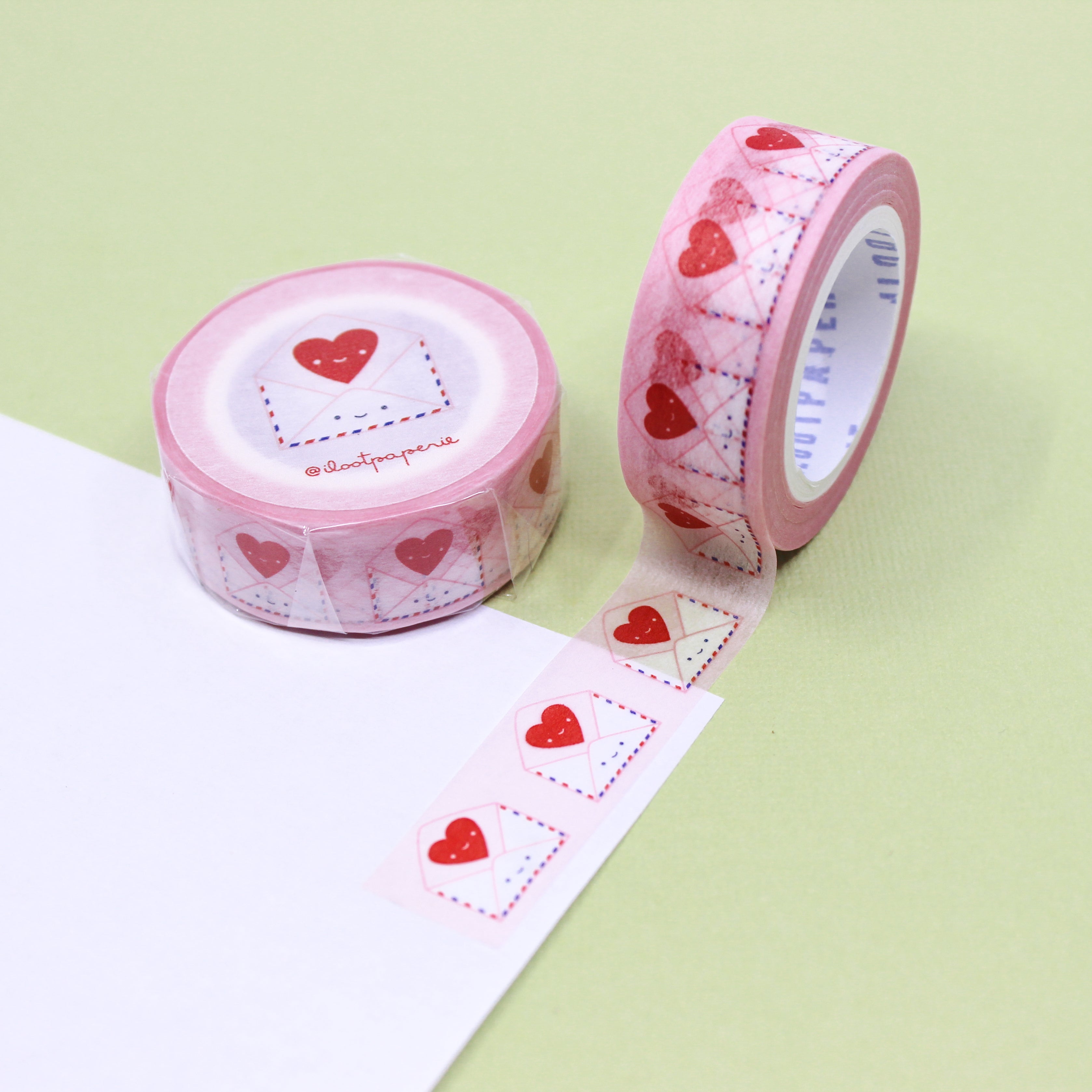 This is send love valentines heart envelope snail mail collection washi tape from BBB Supplies Craft Shop
