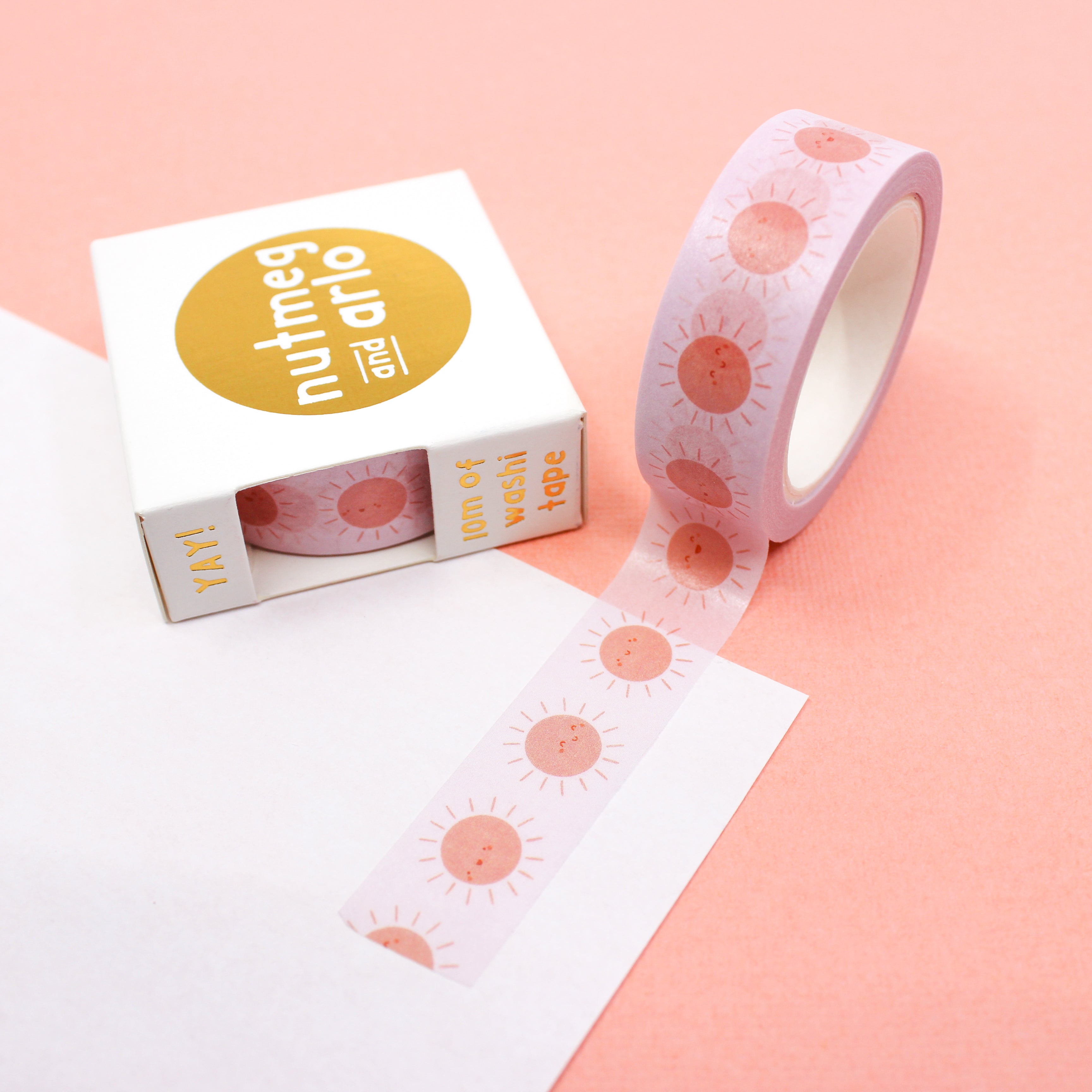 This is a photo of cutie smiling sunshine symbols washi tape from BBB Supplies craft shop