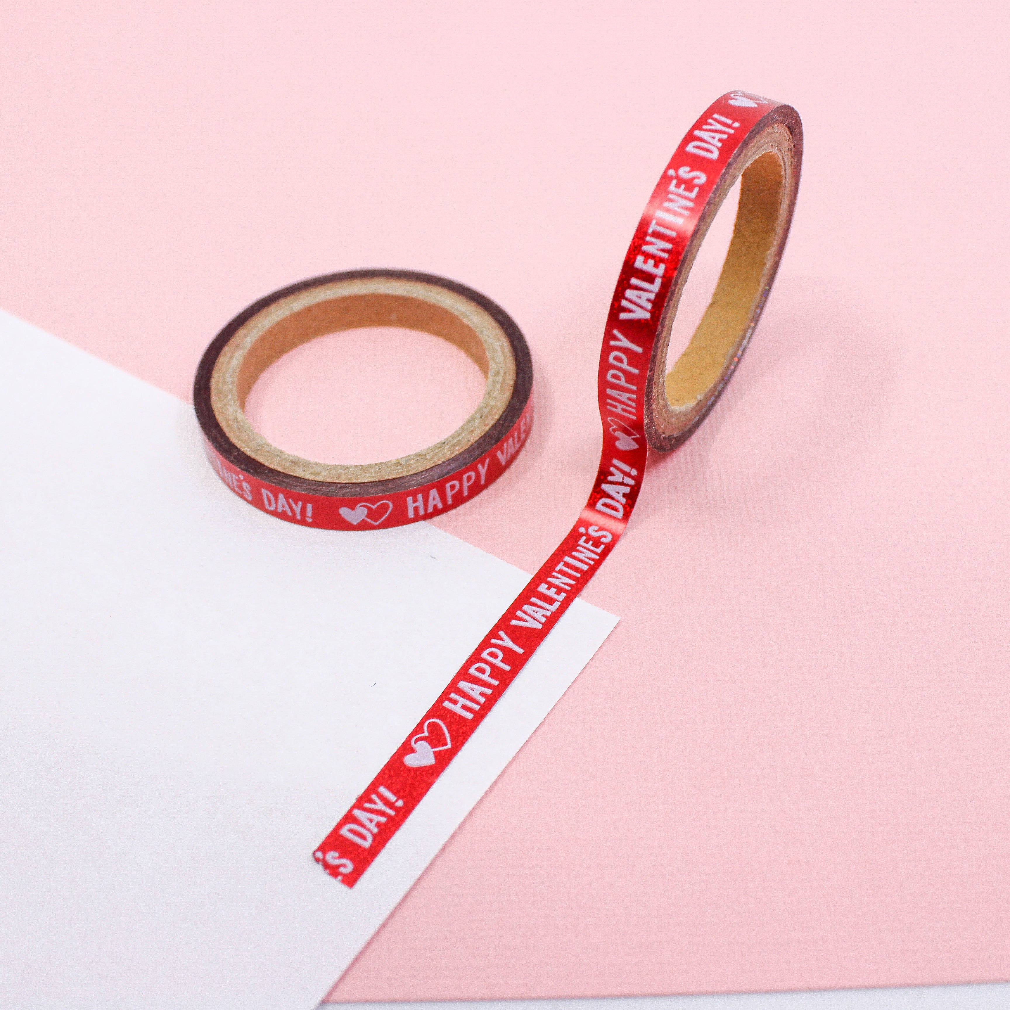 Holographic Red Valentine Day Washi, Planner Tapes